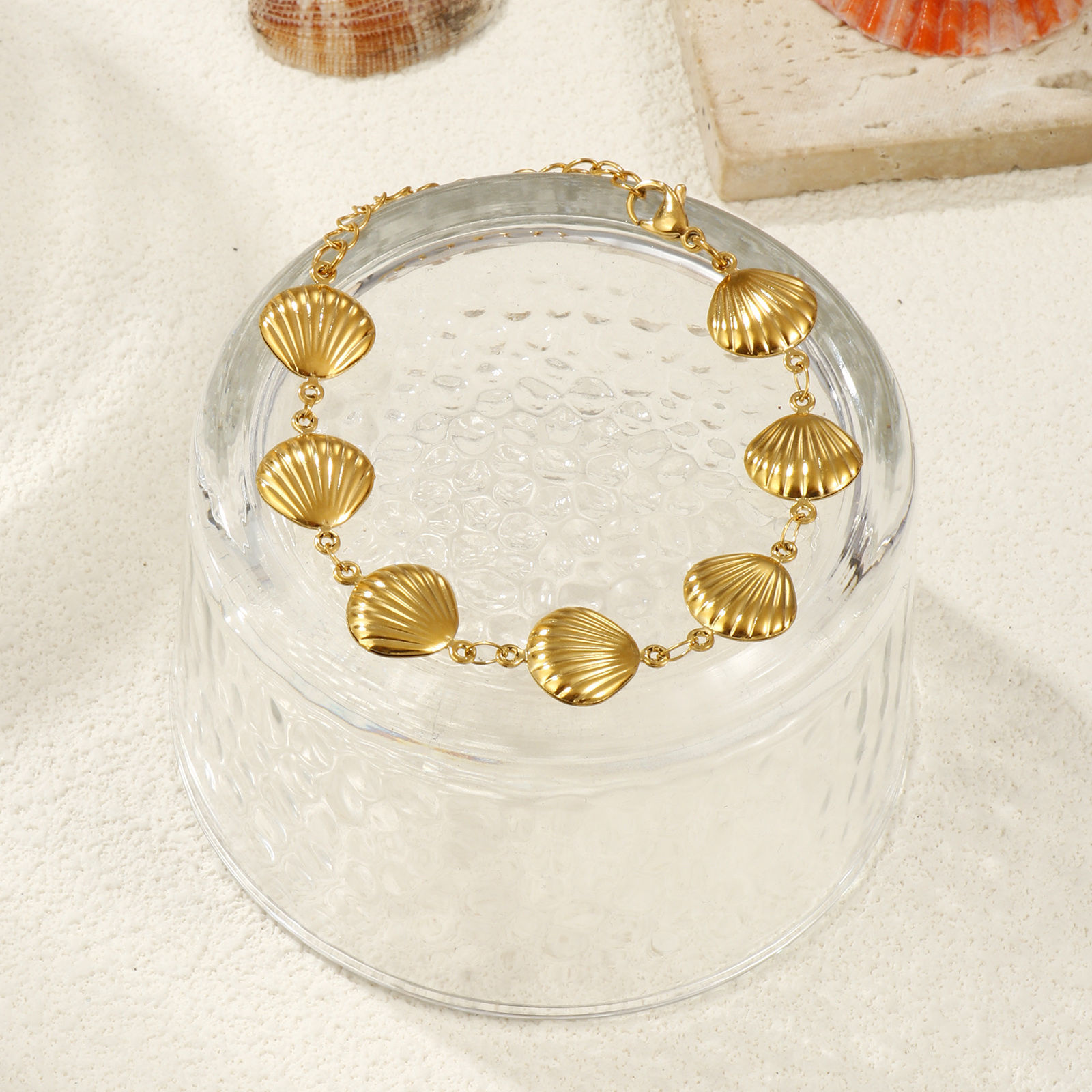 Picture of Eco-friendly PVD Vacuum Plating Stylish 18K Real Gold Plated 304 Stainless Steel Handmade Link Chain Bracelets For Women Gift 16cm(6.3") long