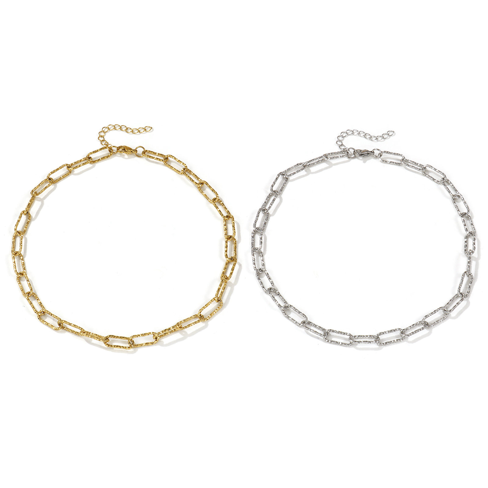 Изображение 1 ШТ Разноцветный Цепочка зажимов Ожерелья, 304 Нержавеющая Сталь 40см, Для женщин, Минималистский Изысканный подарок, Экологичный