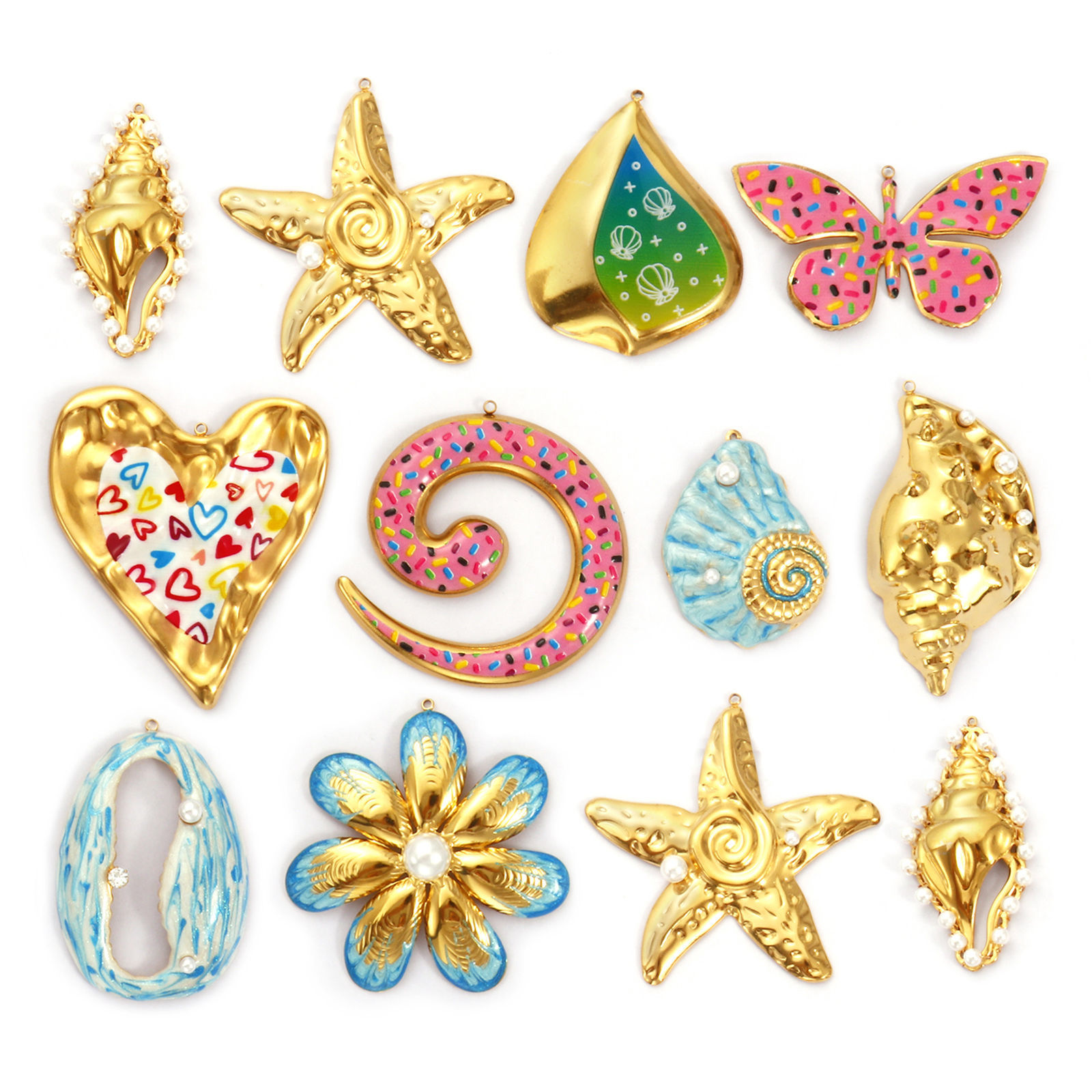 Изображение 1 Piece Eco-friendly PVD Vacuum Plating 304 Stainless Steel Pendants 18K Real Gold Plated