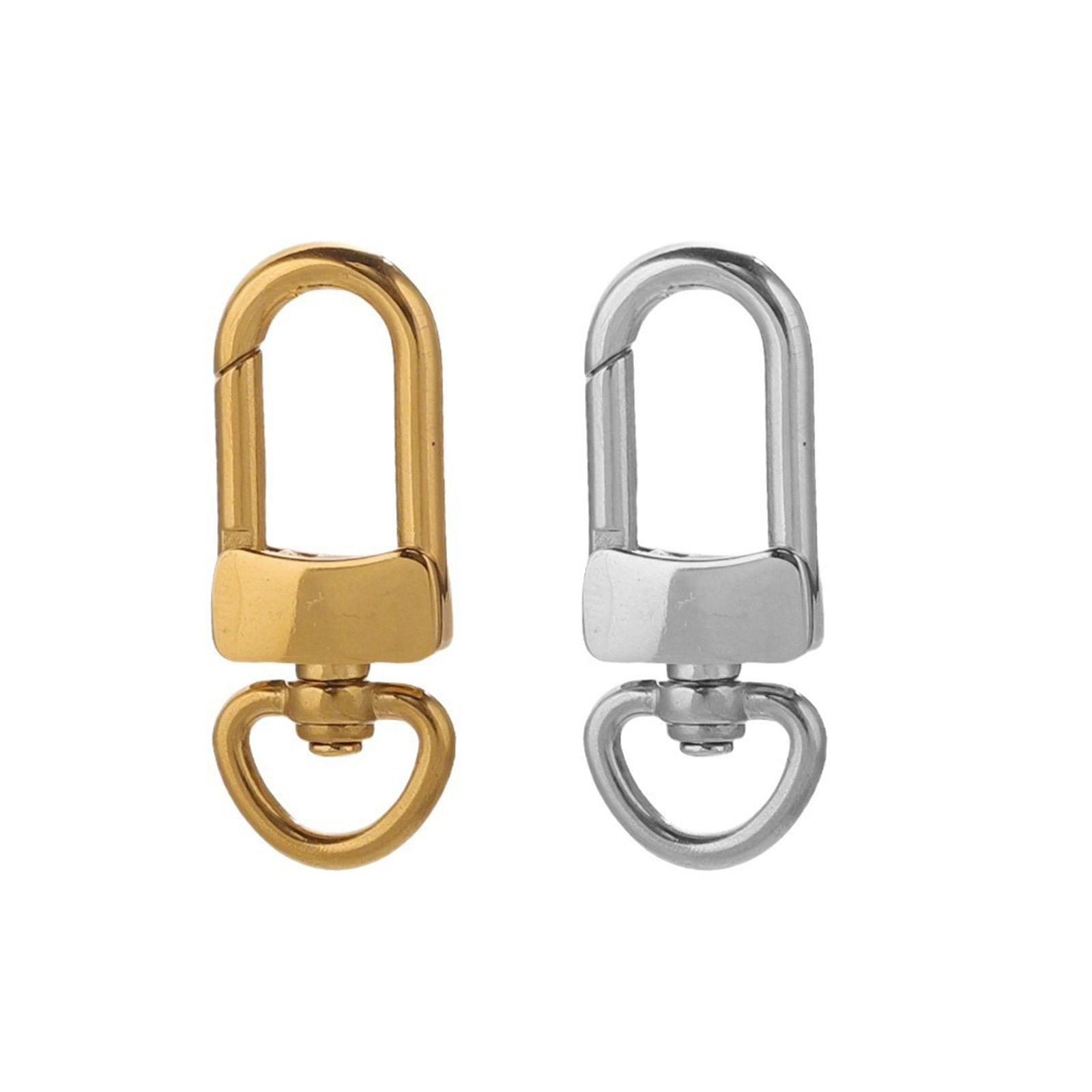 Picture of Eco-friendly 304 Stainless Steel Bolt Spring Ring Clasps Multicolor Rotatable 3.6cm x 1.4cm