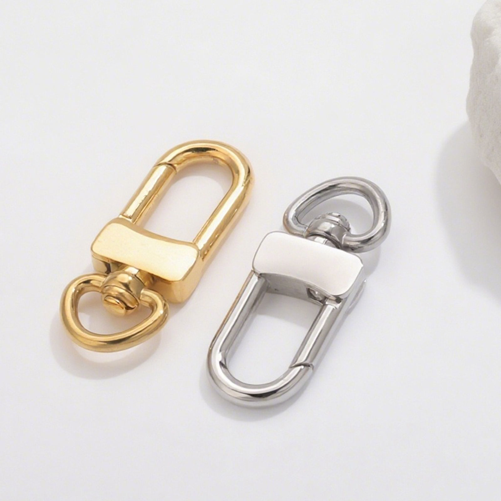 Picture of Eco-friendly 304 Stainless Steel Bolt Spring Ring Clasps Multicolor Rotatable 3.6cm x 1.4cm