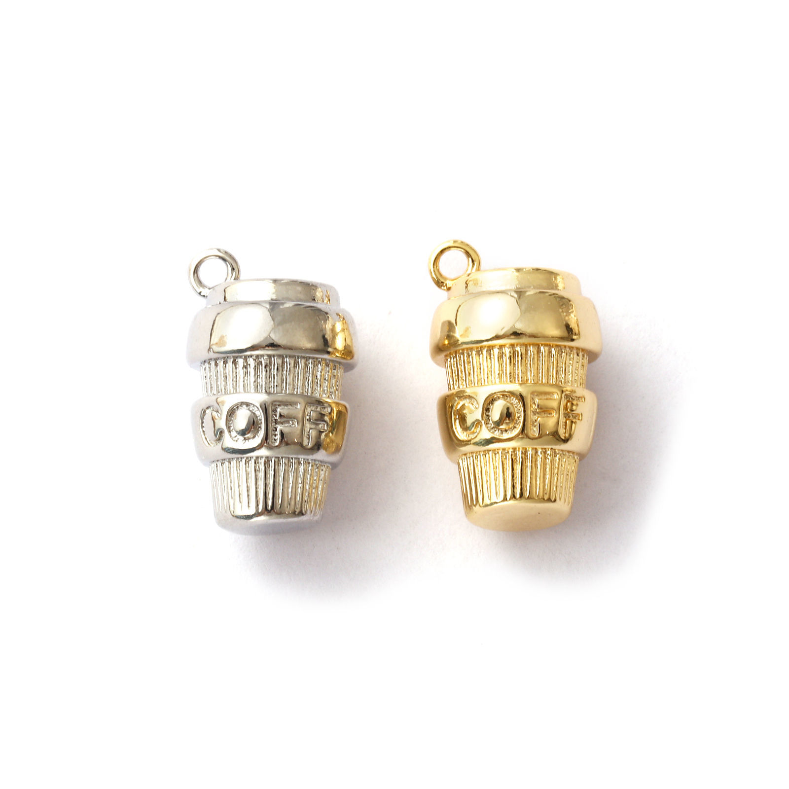 Imagen de 2 Unidades Latón Colgantes Multicolor Taza 3D 16mm x 10mm