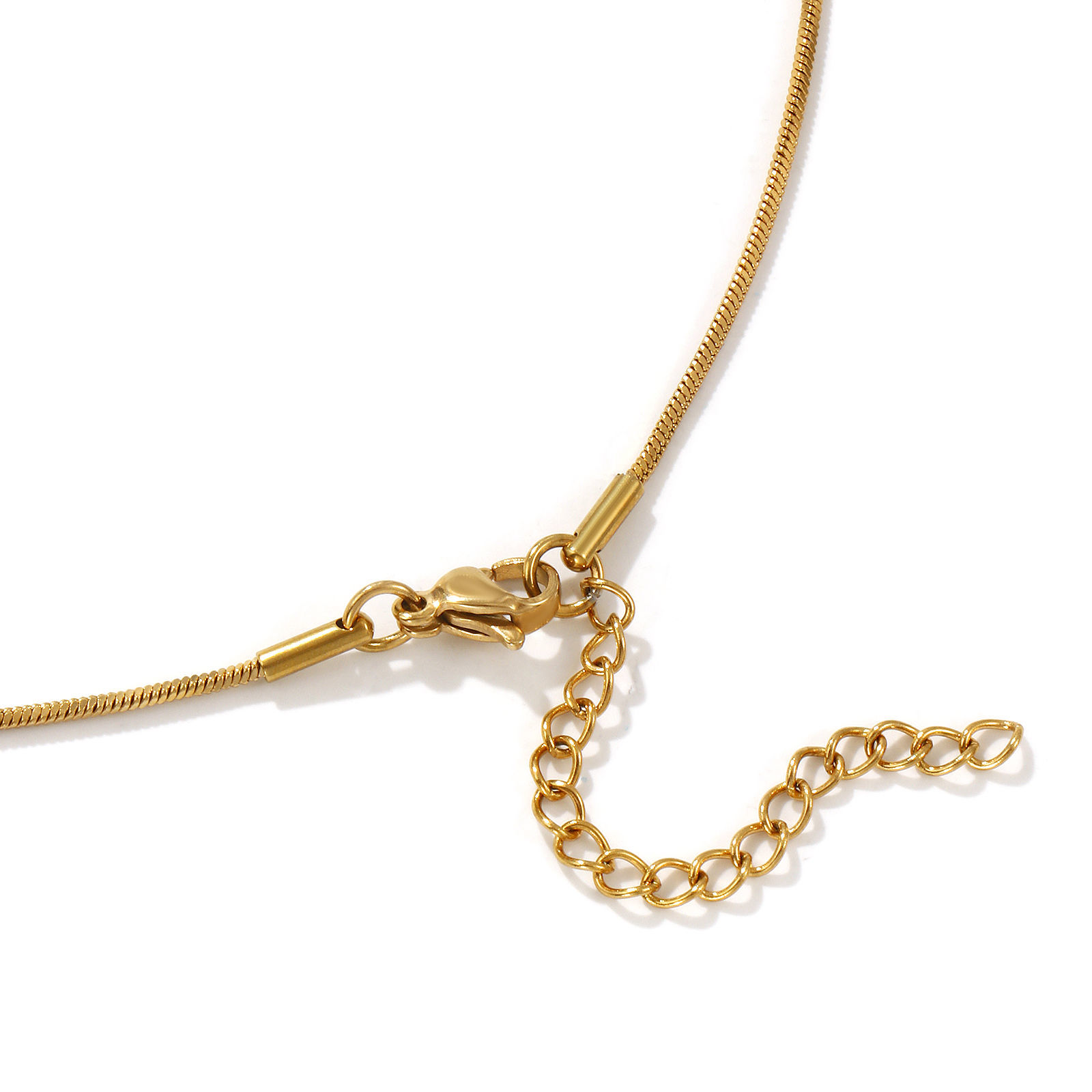 Immagine di 18K Vero Oro Placcato Catena a Serpentina Quadrata Stivale Collana con Ciondolo, Acciaio Inossidabile 304 & Perla Naturale 45cm + 5cm, Per Donne, Smalto 3D, Cowboy dell'Ovest Barocco Regalo, Placcatura Sottovuoto PVD Ecologica, 1 Pz