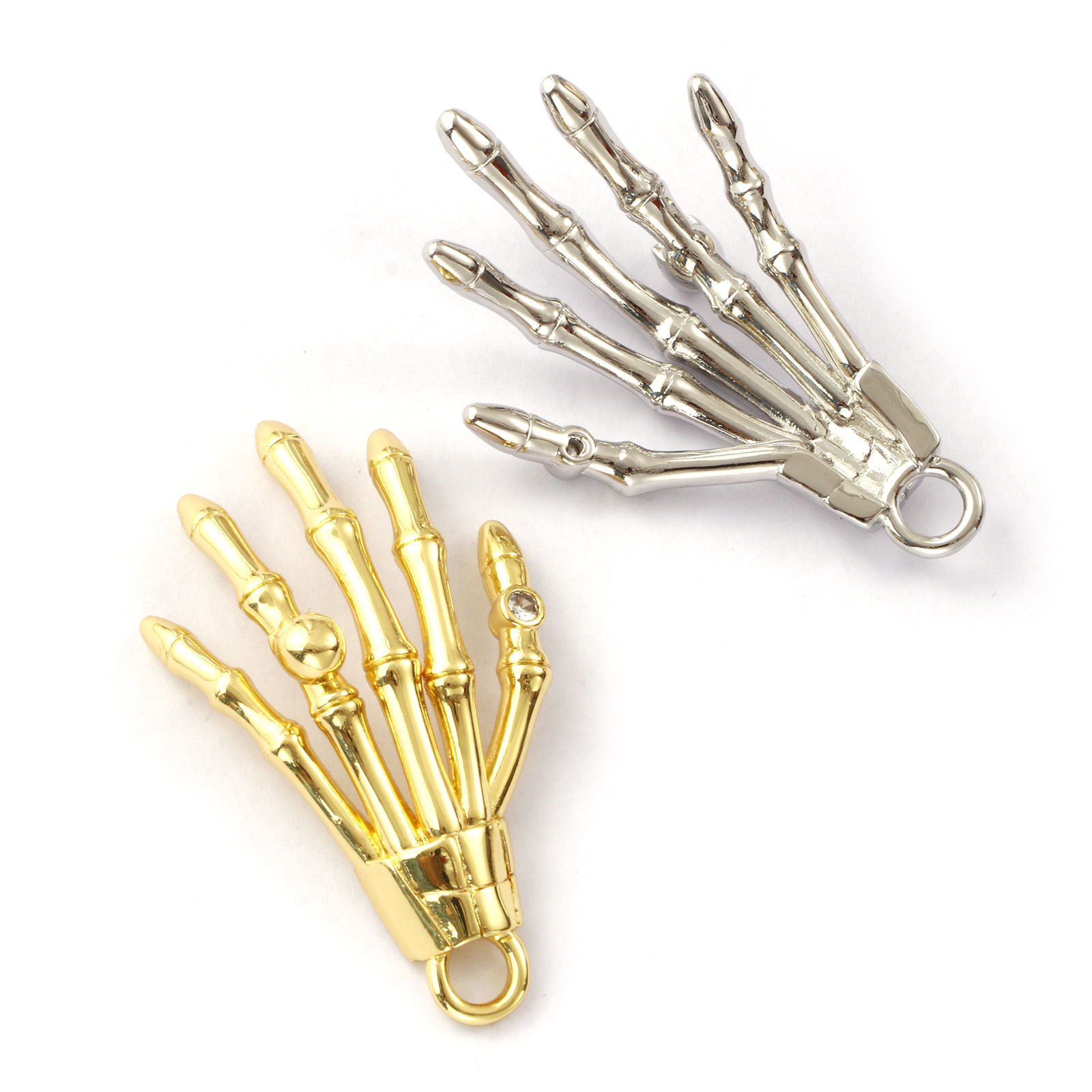 Picture of Brass Halloween Pendants Multicolor Skeleton Hand 3D 4.8cm x 3cm