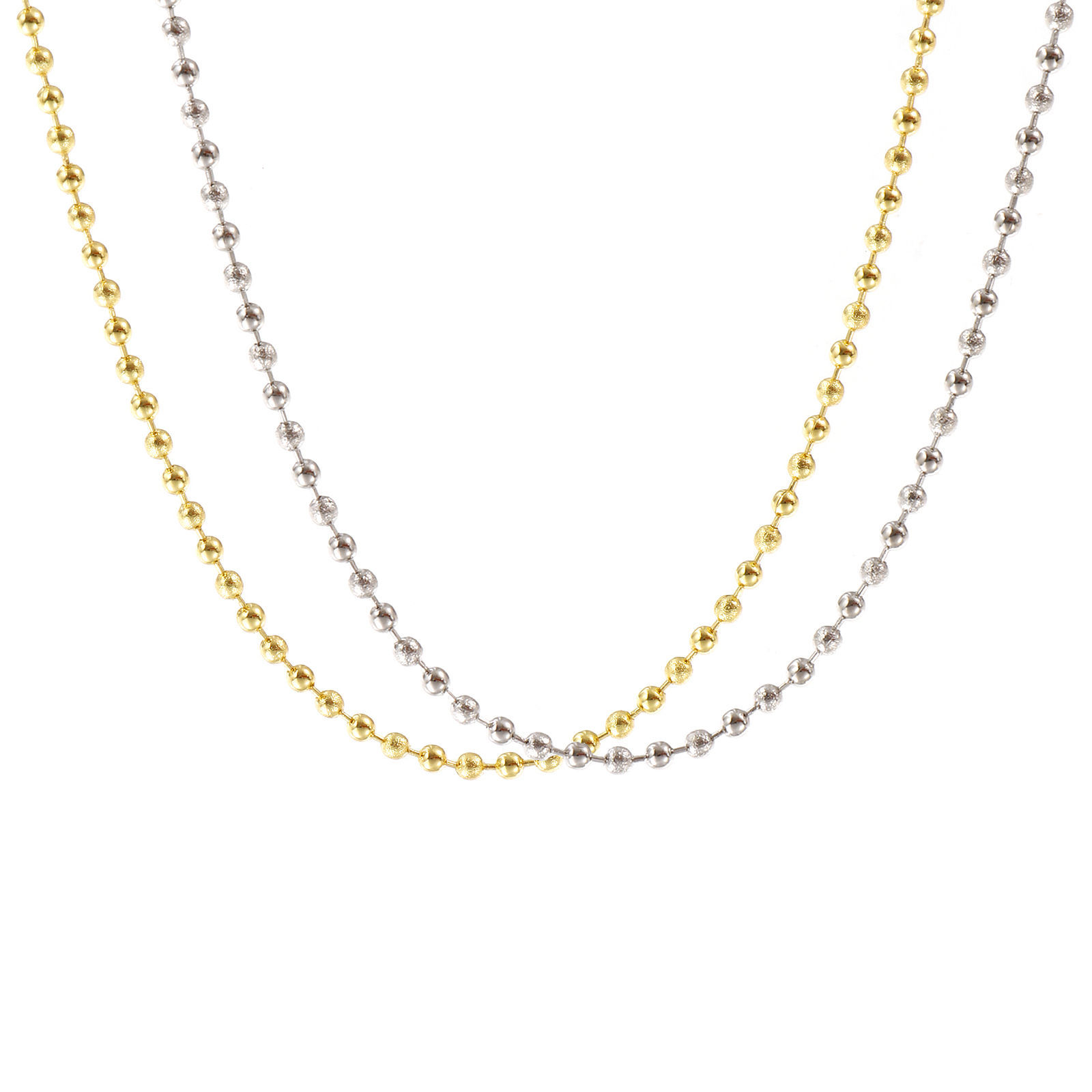 1 本 リアルゴールドメッキ ボールチェーン ネックレス、 真鍮 40cm + 5cm、 女性のため、 スターダスト、 ミニマリスト 素敵 プレゼント、 エコフレンドリー、 の画像