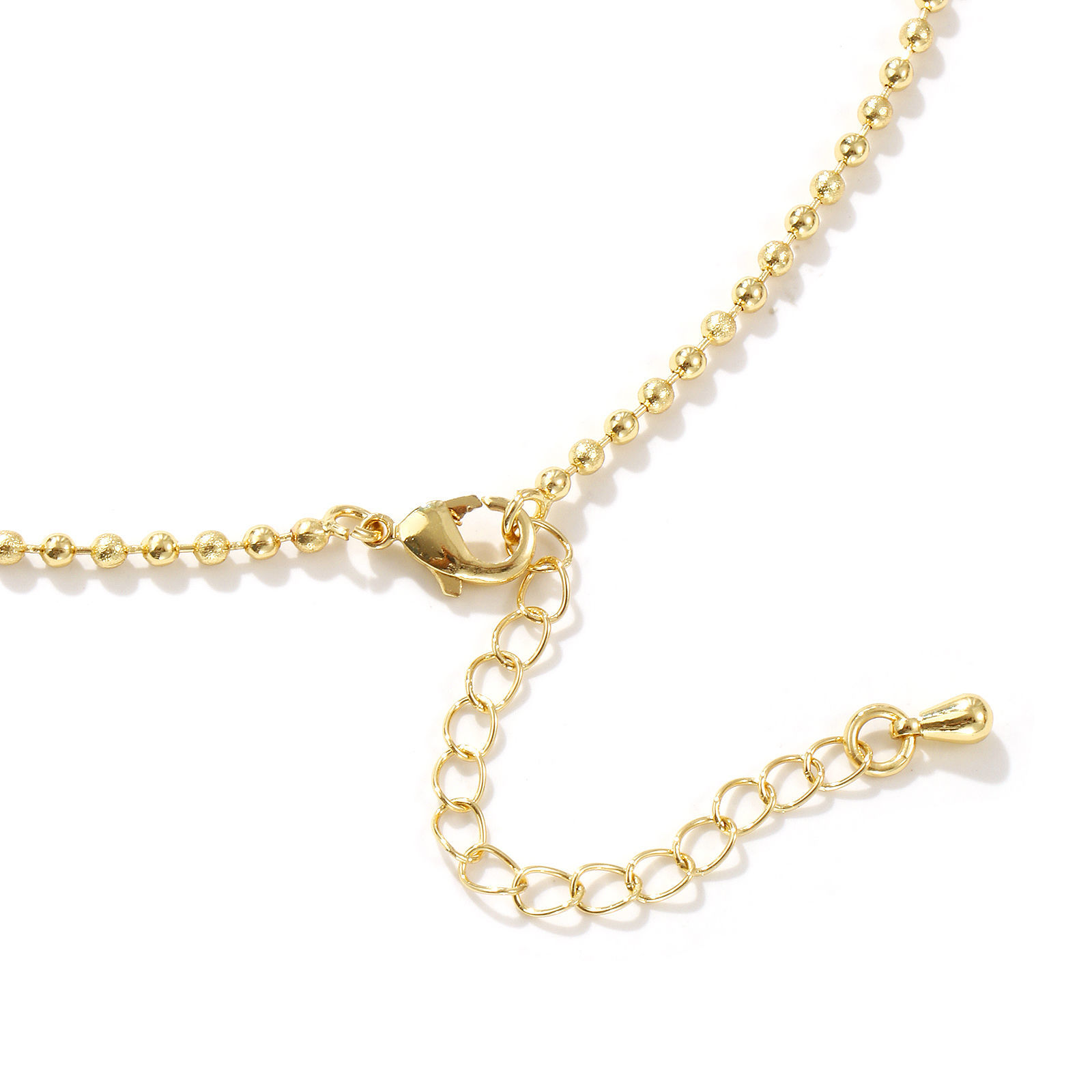 1 本 リアルゴールドメッキ ボールチェーン ネックレス、 真鍮 40cm + 5cm、 女性のため、 スターダスト、 ミニマリスト 素敵 プレゼント、 エコフレンドリー、 の画像