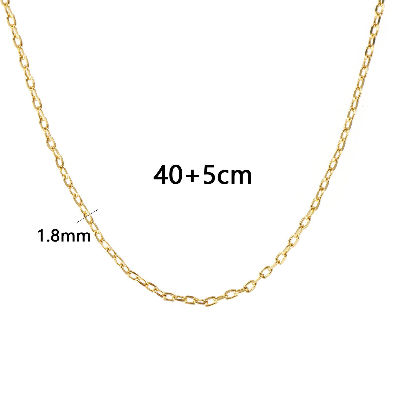 Bild von Echtgold plattiert Kreuz Gliederketten Halskette, Messing 40cm + 5cm, Für Frauen, Minimalistisch Exquisit Geschenk, Umweltfreundlich