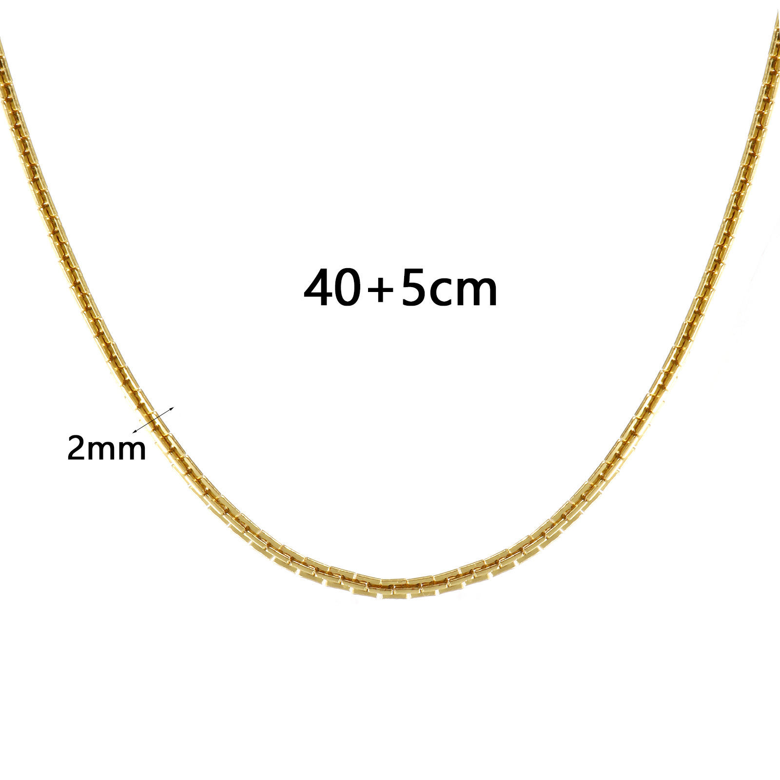 Image de 1 Pièce Colliers Plaqué Or Véritable en Laiton Pour Femmes, Chaînes 40cm + 5cm, Exquis Minimaliste Cadeau, Respectueux de la Nature