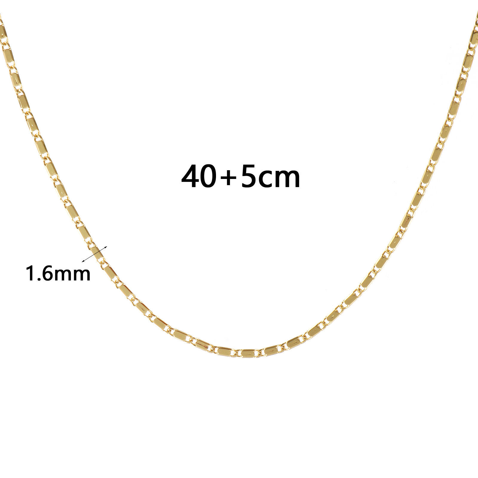 Bild von Echtgold plattiert DE Gaulle Kette Halskette, Messing 40cm + 5cm, Für Frauen, Minimalistisch Exquisit Geschenk, Umweltfreundlich