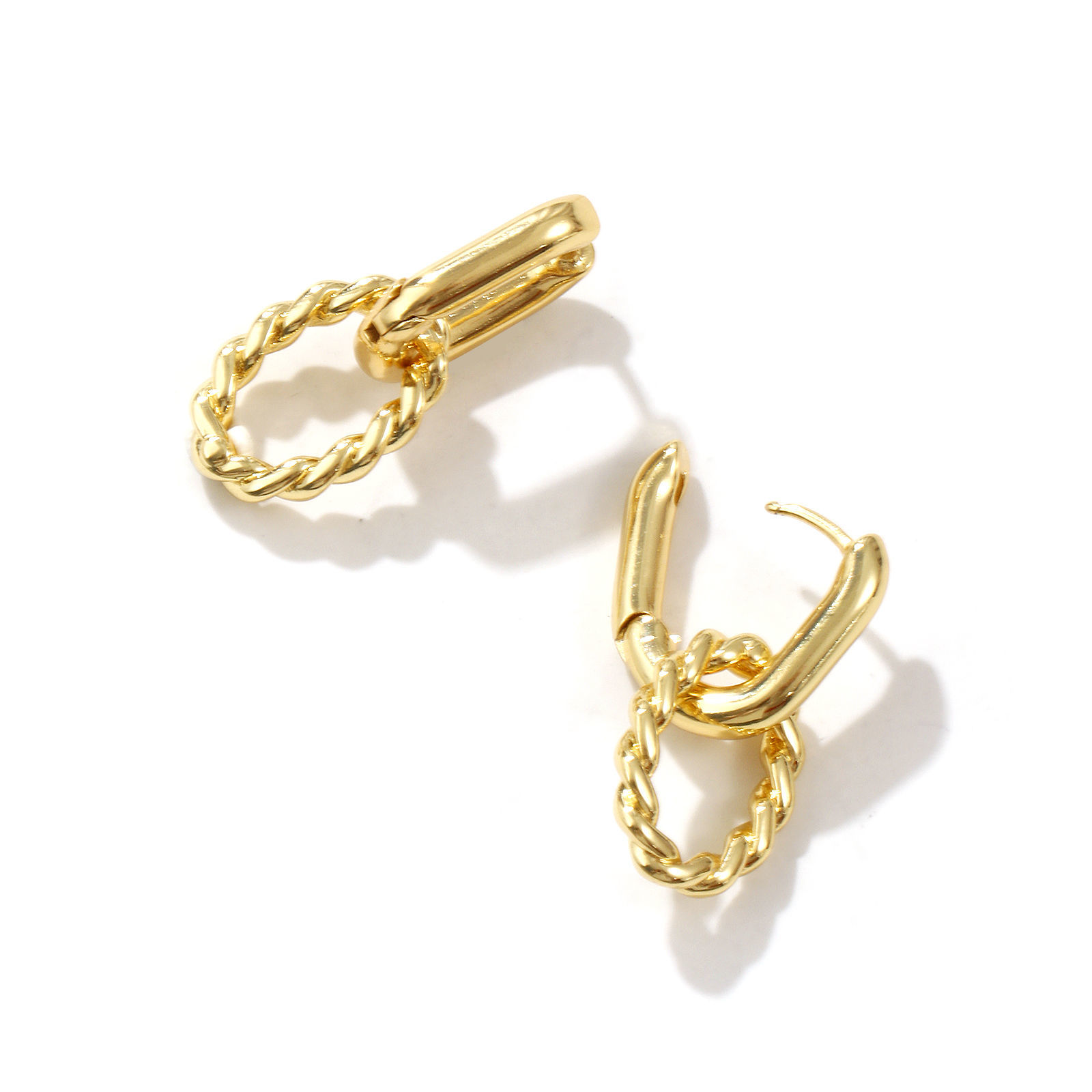 Picture of Eco-friendly Minimalist Exquisite 18K Real Gold Plated Brass Oval Earrings For Women Gift 27mm x 12mm