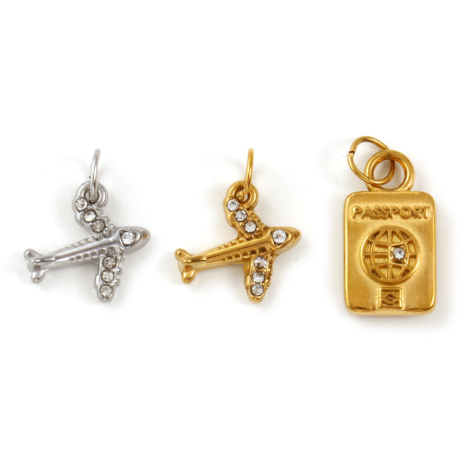 Bild von Umweltfreundlich 304 Edelstahl Reise Charms Bunt Transparent Strass