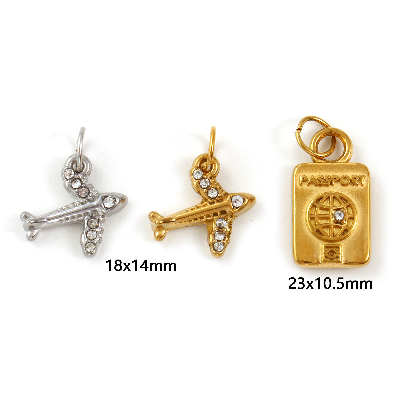 Bild von Umweltfreundlich 304 Edelstahl Reise Charms Bunt Transparent Strass