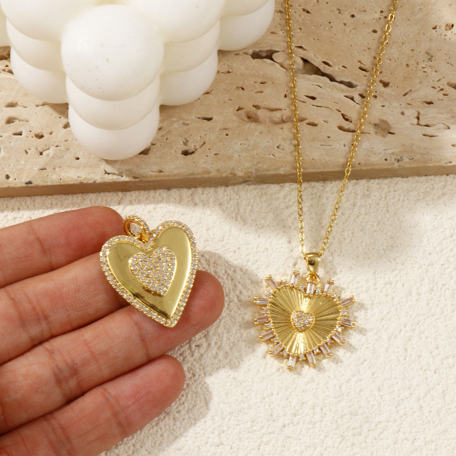 Bild von Umweltfreundlich Messing Valentinstag Charms 18K Echtgold plattiert Herz Micro Pave Klar Kubischer Zirkon