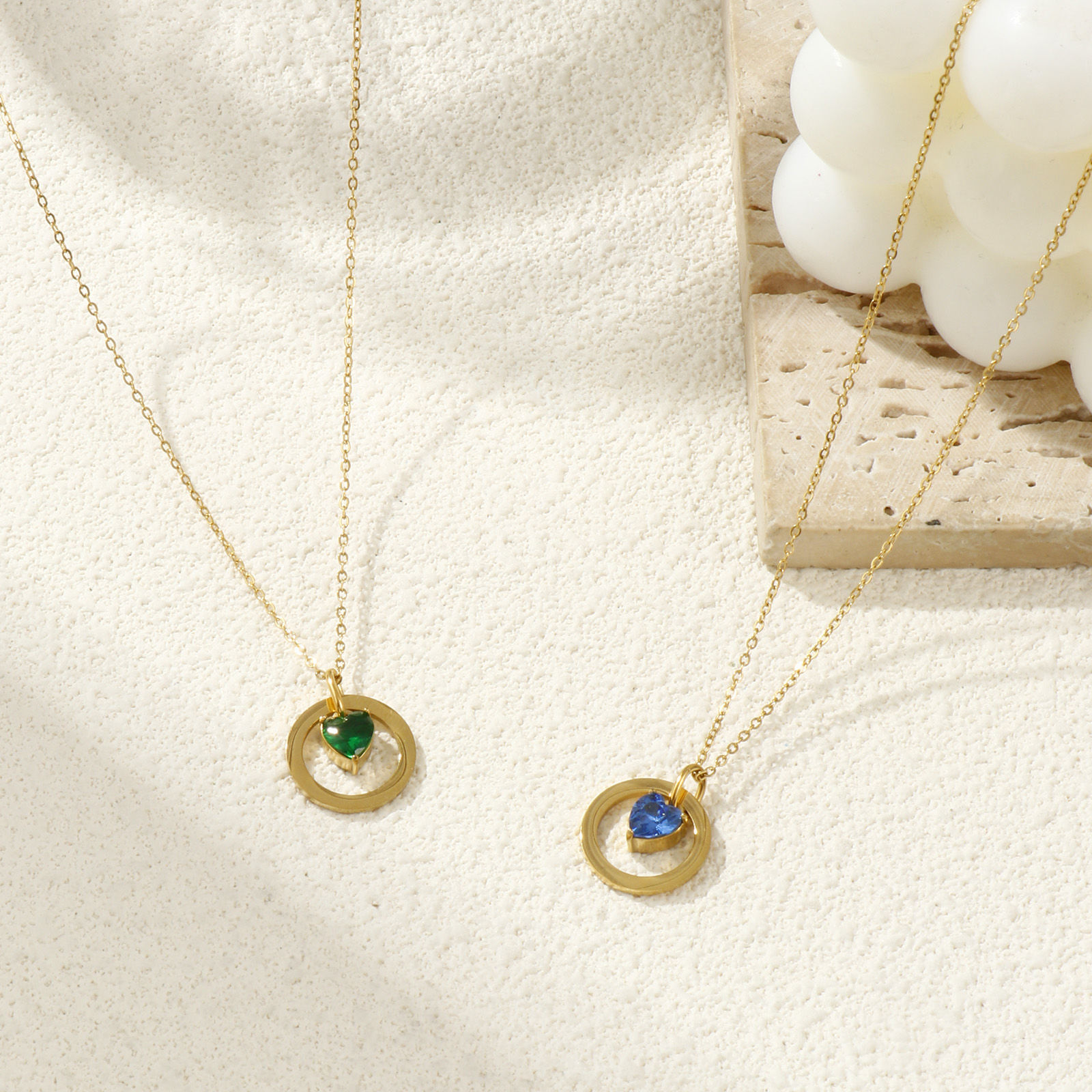 Picture of 18K Real Gold Plated Link Cable Chain Heart Pendant Charm Necklace, 304 Stainless Steel & Cubic Zirconia 45cm(17.7") + 5cm(2"), For Women, Hollow, Valentine's Day Dainty Gift, Eco-friendly PVD Vacuum Plating