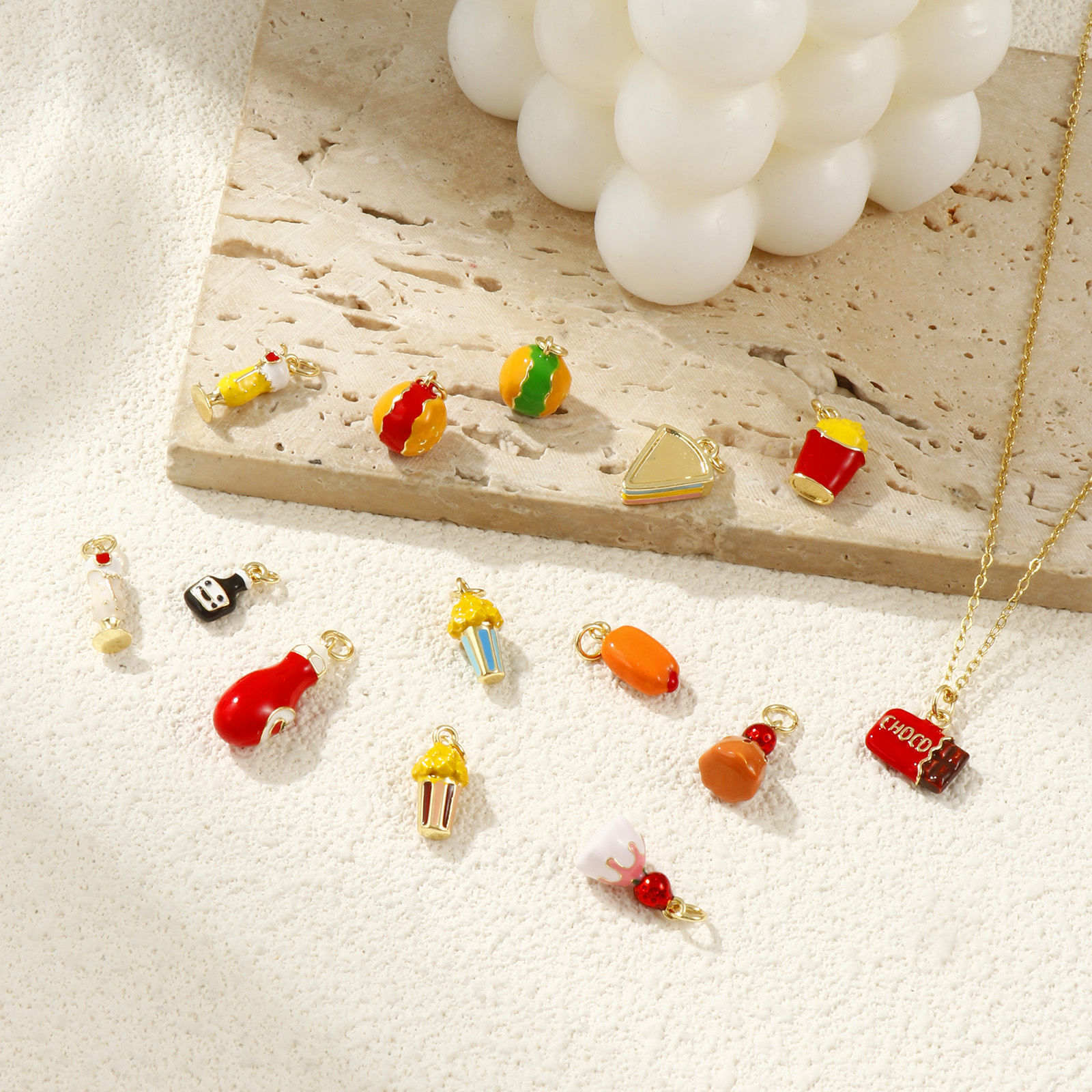Picture of 1 Piece Eco-friendly Brass Charms 18K Real Gold Plated Enamel 3D