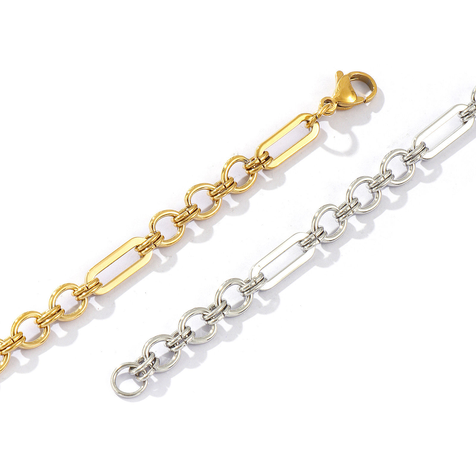 Imagen de 1 Piece Eco-friendly Dainty Exquisite Multicolor 304 Stainless Steel Handmade Link Chain Bracelets For Women Gift 18cm(7.1") long