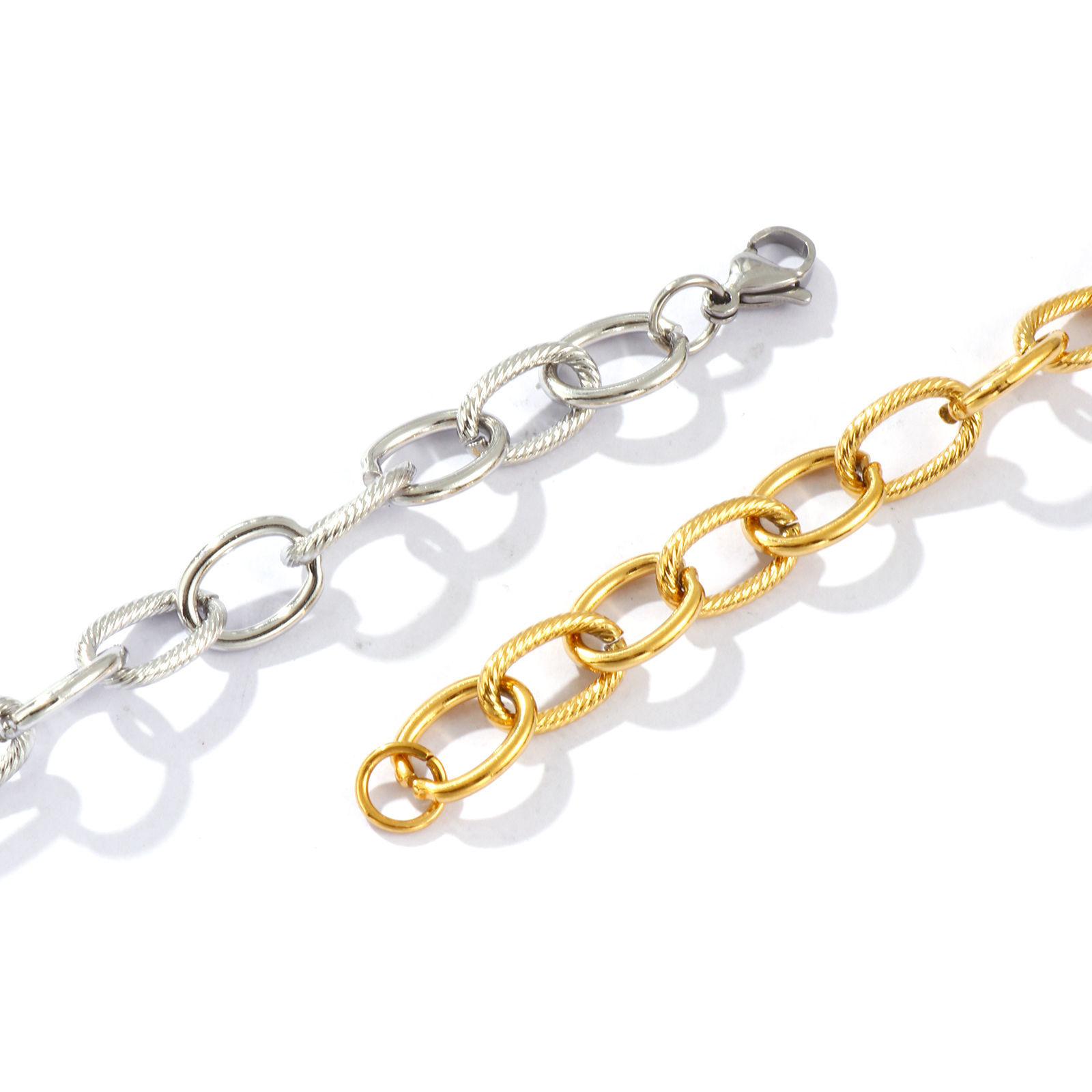 Imagen de 1 Piece Eco-friendly Dainty Exquisite Multicolor 304 Stainless Steel Handmade Link Chain Bracelets For Women Gift 19cm(7.5") long