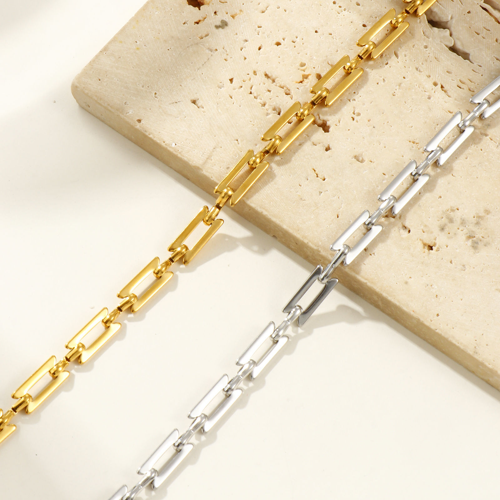 Изображение 1 ШТ Экологичный Элегантный Изысканный Разноцветный 304 Нержавеющая Сталь Ручной Работы Цепь Браслеты Для женщин подарок 20см длина