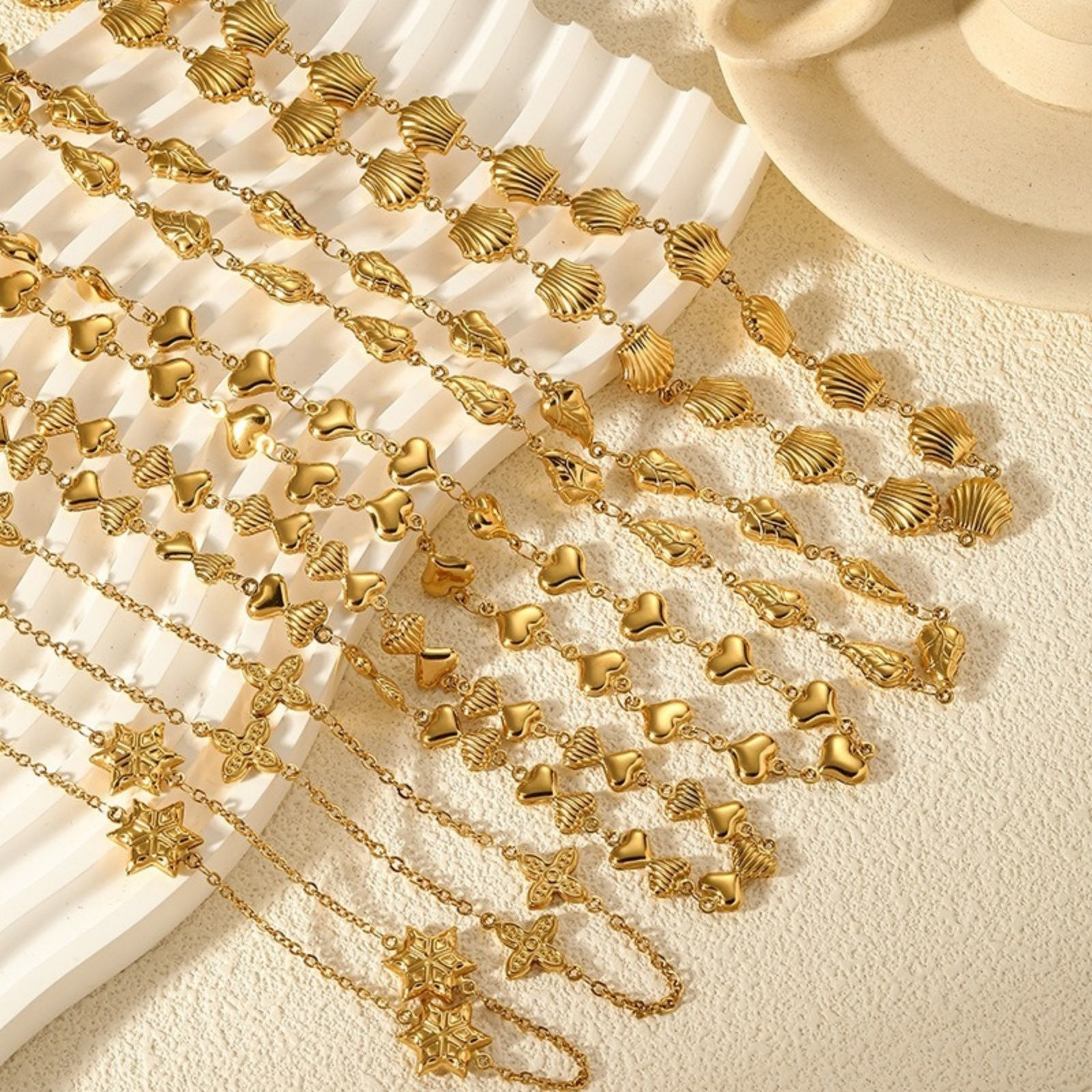 Bild von 18K Echtgold plattiert Halskette, 304 Edelstahl 40cm + 5cm, Für Frauen, Stilvoll Exquisit Geschenk, Vakuumbeschichtung