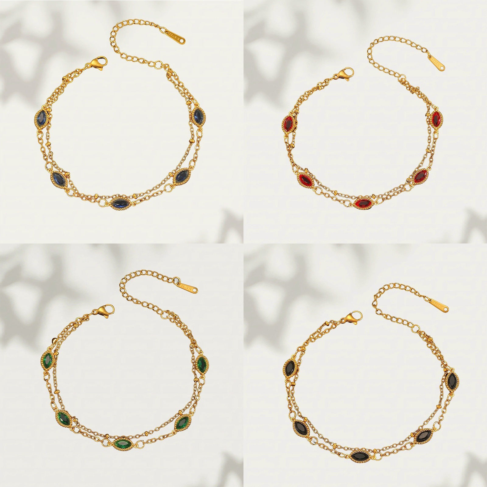 Picture of 1 Piece Vacuum Plating Stylish Exquisite 18K Real Gold Plated 304 Stainless Steel & Rhinestone Bracelets For Women Gift 17cm(6.7") long