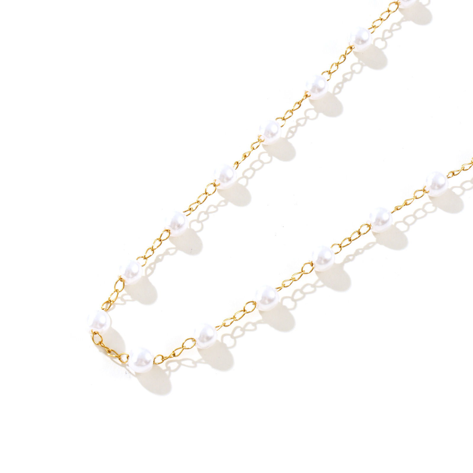 Bild von Bunt Perlenkette Halskette, 304 Edelstahl & Acryl 42cm + 5cm, Für Frauen, Weiß Einfach und lässig Exquisit Geschenk, Umweltfreundlich