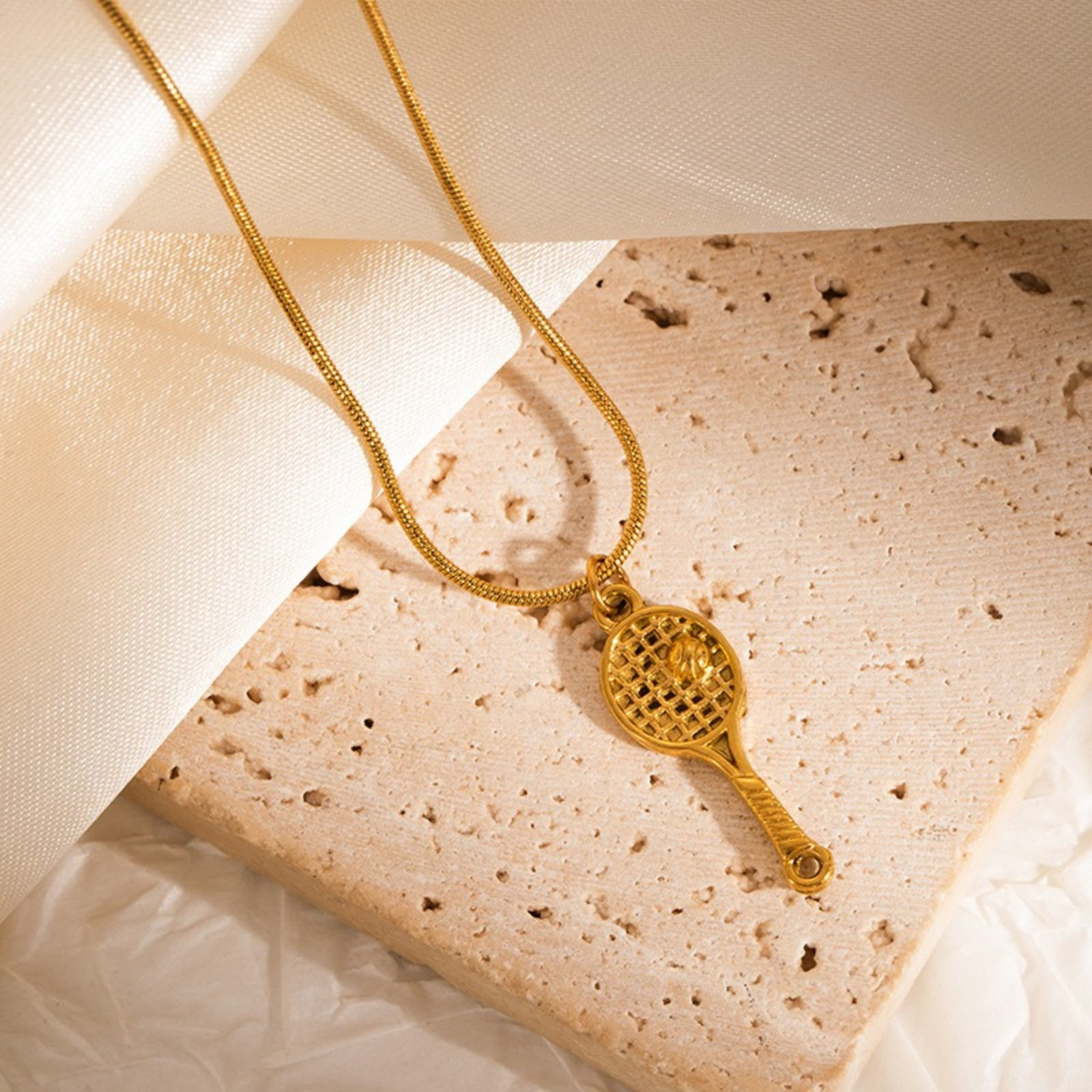 18Kゴールドメッキ ペンダントネックレス、 304ステンレス鋼 女性のため、 素敵 ファッション おしゃれ プレゼント、 エコフレンドリー、 1 本 の画像