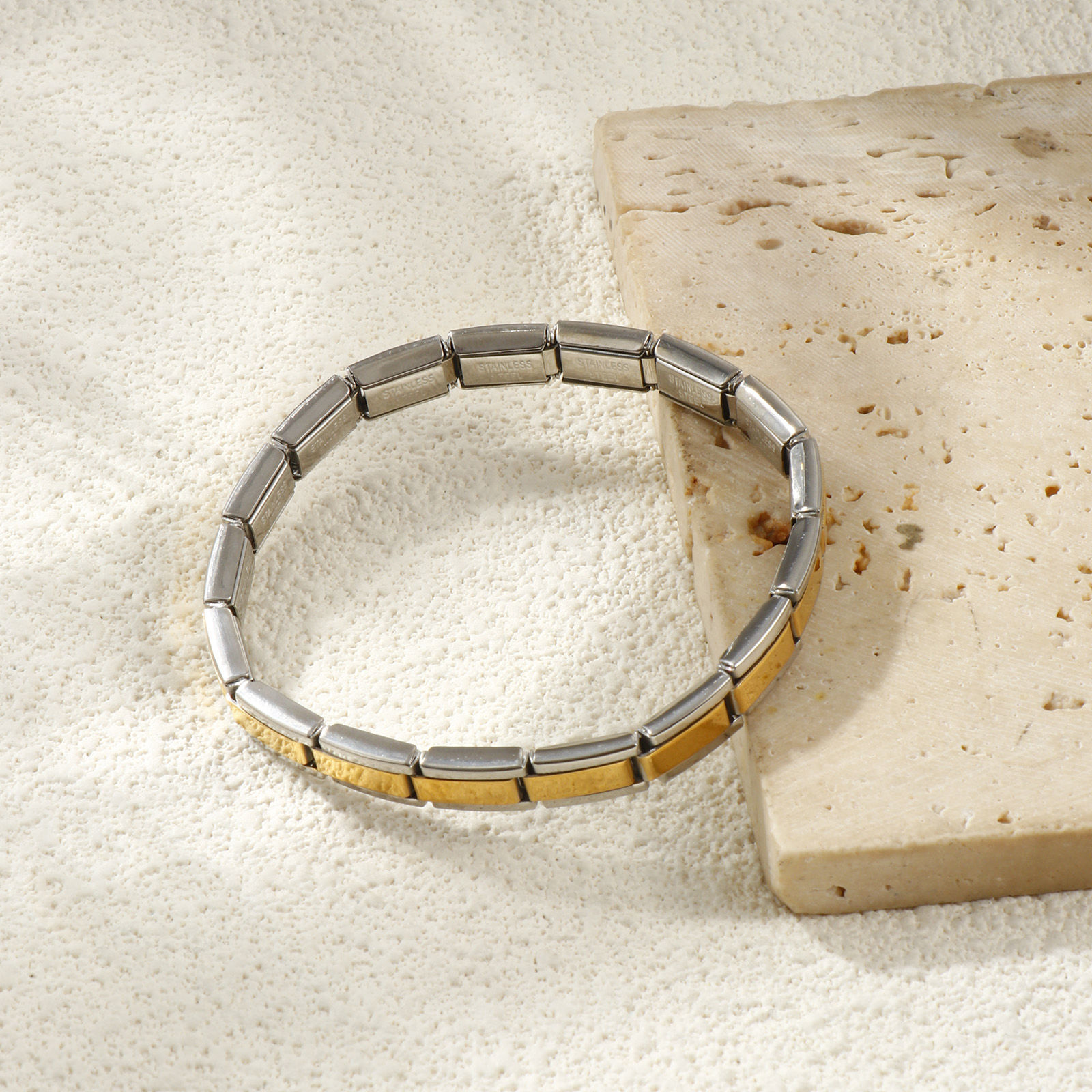 Изображение 1 Piece 304 Stainless Steel Multicolor Italian Charm Links Modular Bracelets, Retro Stylish For Women Gift Eco-friendly