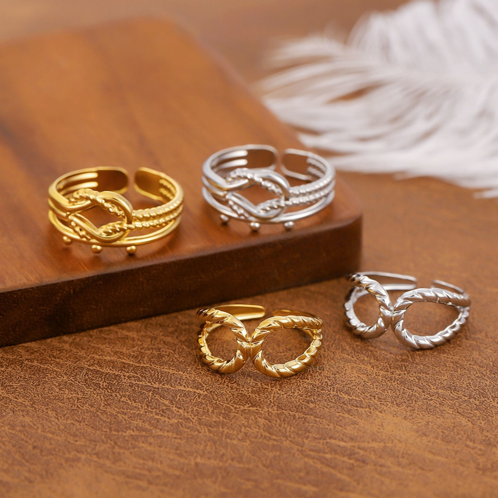 Image de 1 Piece Eco-friendly Dainty Stylish Multicolor 201 Stainless Steel Open Geometric Rings For Women Gift 20mm(US Size 10.25)