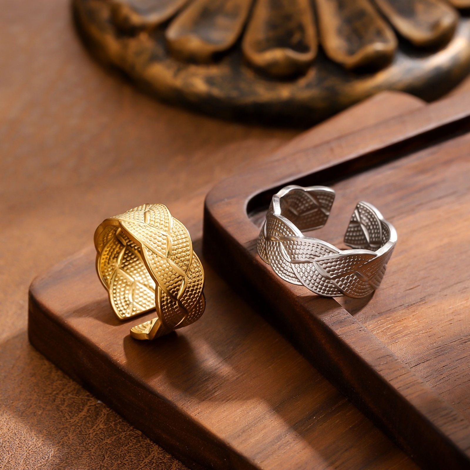 Image de 1 Piece Eco-friendly Dainty Stylish Multicolor 201 Stainless Steel Open Geometric Rings For Women Gift 20mm(US Size 10.25)