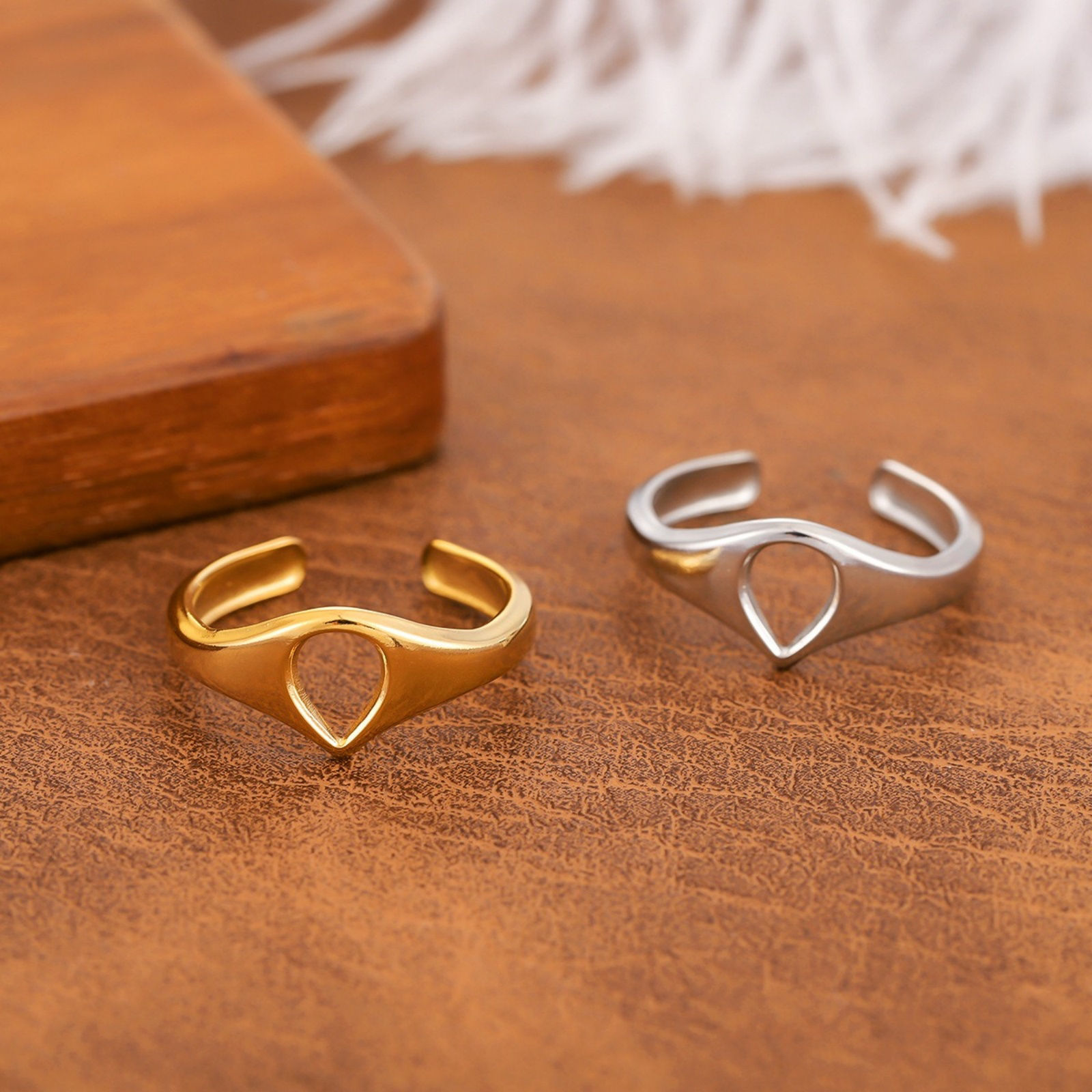 Image de 1 Piece Eco-friendly Dainty Stylish Multicolor 201 Stainless Steel Open Geometric Rings For Women Gift 20mm(US Size 10.25)