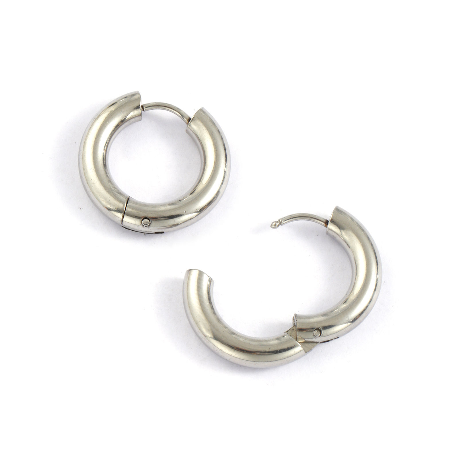 Picture of Wholesale Exquisite Minimalist Huggie Hoop Earrings, Round Multicolor 304 Stainless Steel, Unisex Eco-friendly Gift Jewelry Supply, 20mm Dia.