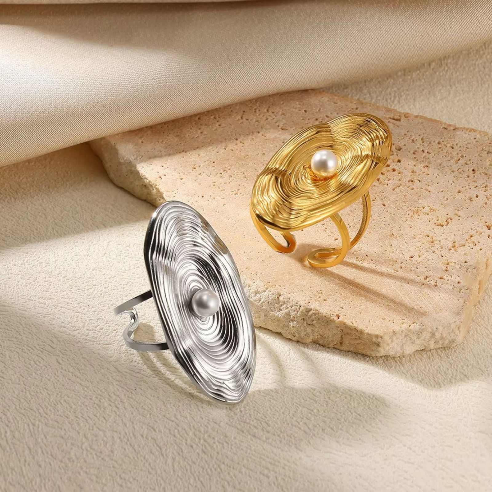 1 Piece Vacuum Plating Dainty Stylish 304 Stainless Steel Open Rings For Women Gift の画像