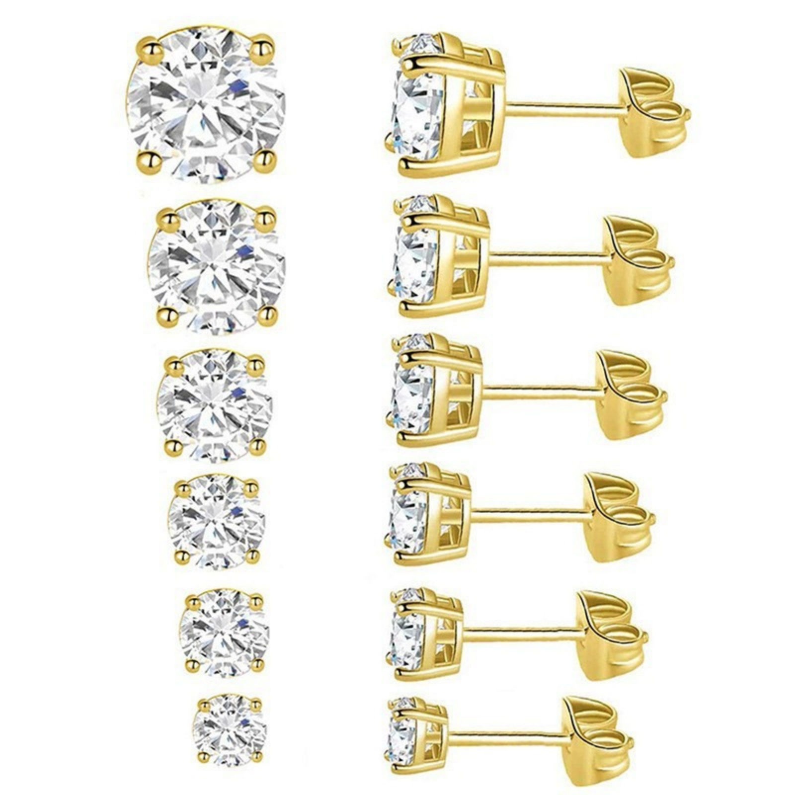 Picture of Wholesale Exquisite Stylish Ear Post Stud Earrings, 304 Stainless Steel & Cubic Zirconia, Unisex Eco-friendly Gift Jewelry Supply