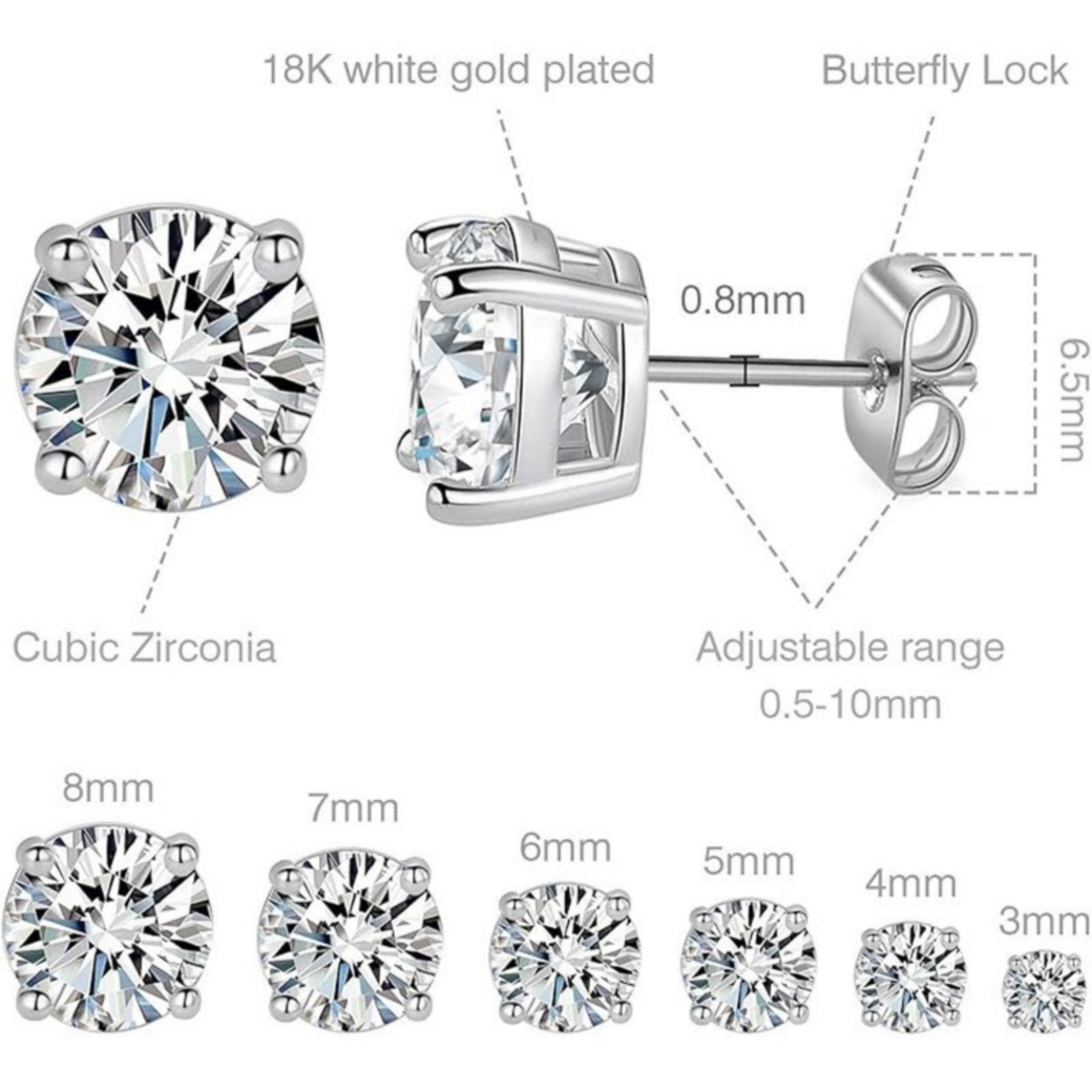 Picture of Wholesale Exquisite Stylish Ear Post Stud Earrings, 304 Stainless Steel & Cubic Zirconia, Unisex Eco-friendly Gift Jewelry Supply