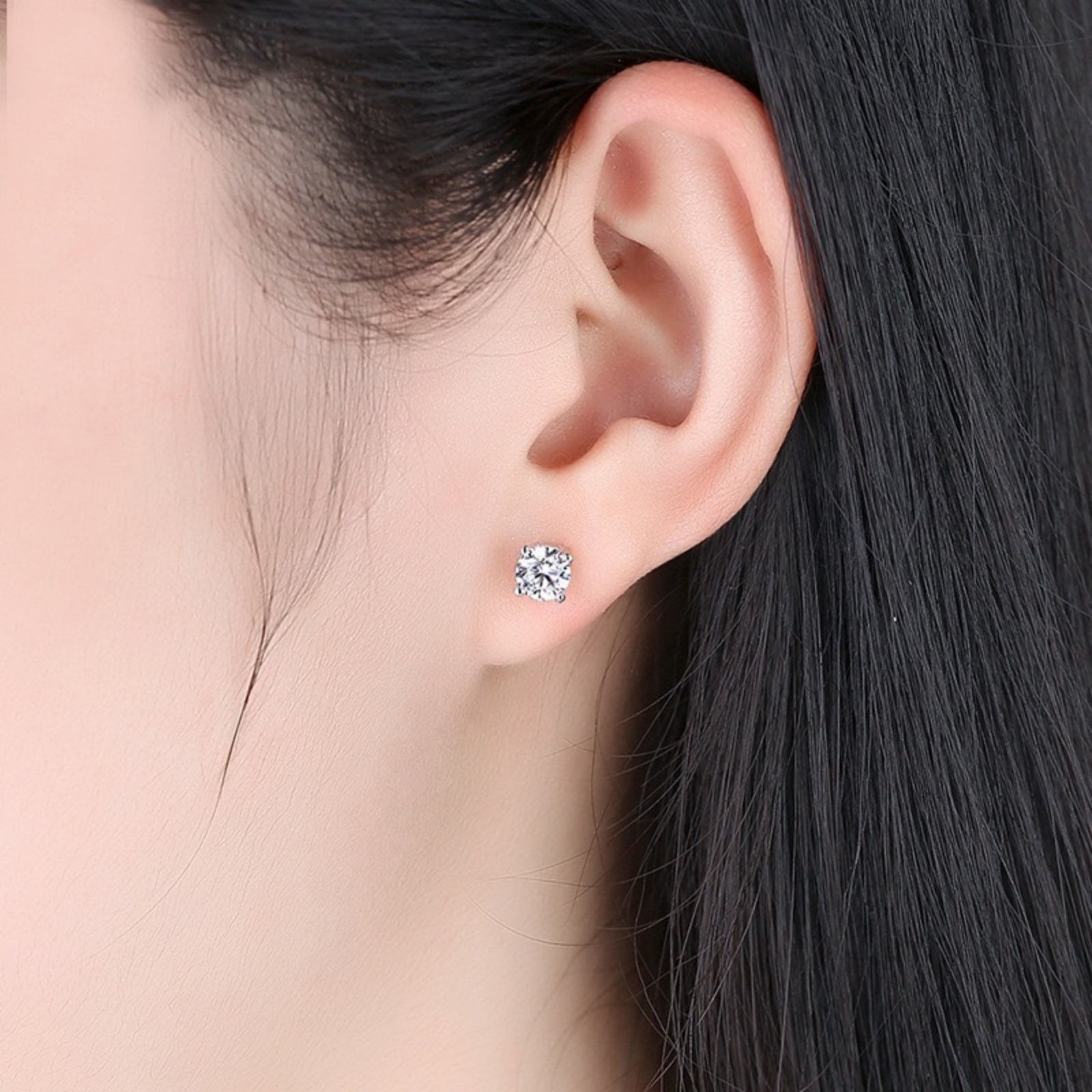Picture of Wholesale Exquisite Stylish Ear Post Stud Earrings, 304 Stainless Steel & Cubic Zirconia, Unisex Eco-friendly Gift Jewelry Supply