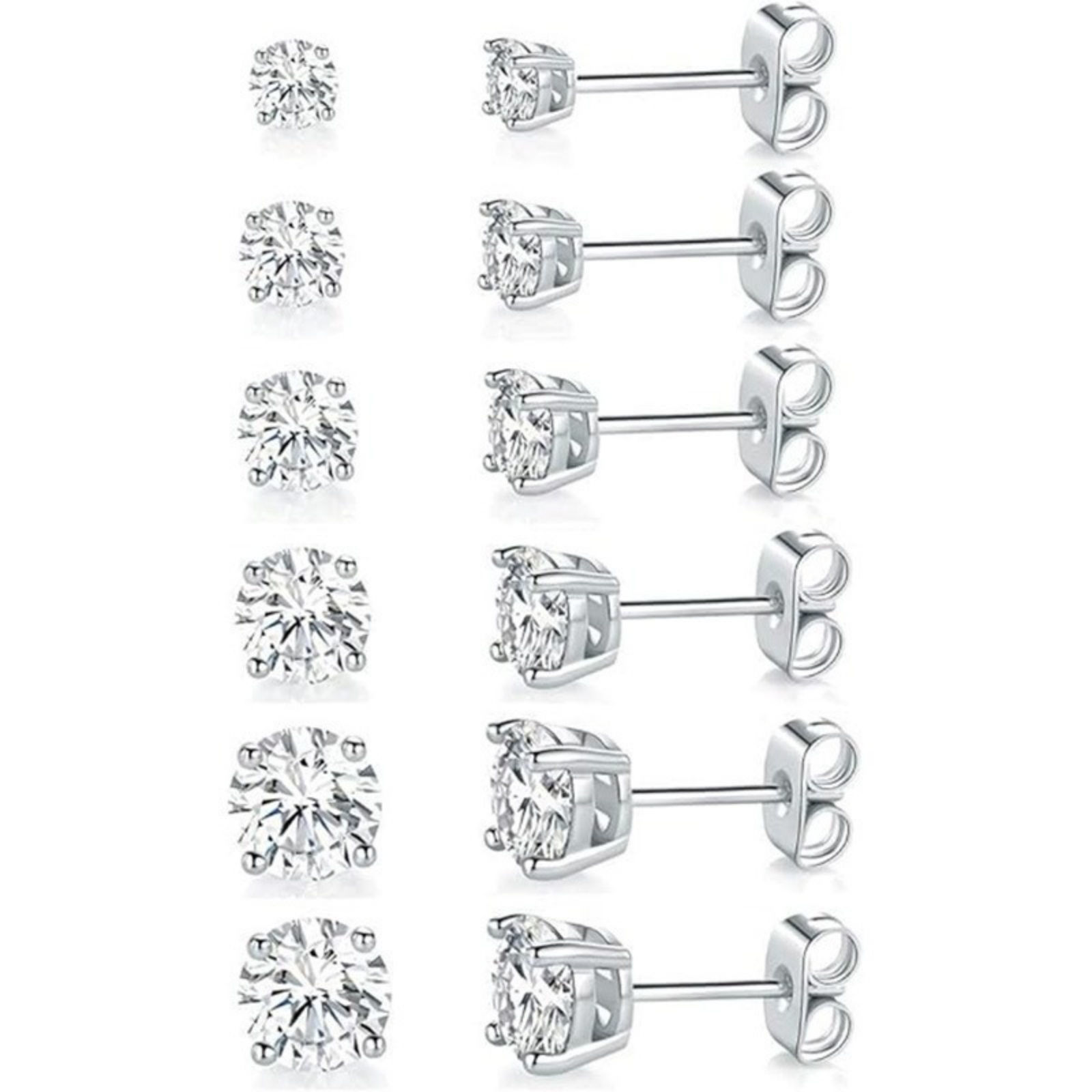 Picture of Wholesale Exquisite Stylish Ear Post Stud Earrings, 304 Stainless Steel & Cubic Zirconia, Unisex Eco-friendly Gift Jewelry Supply