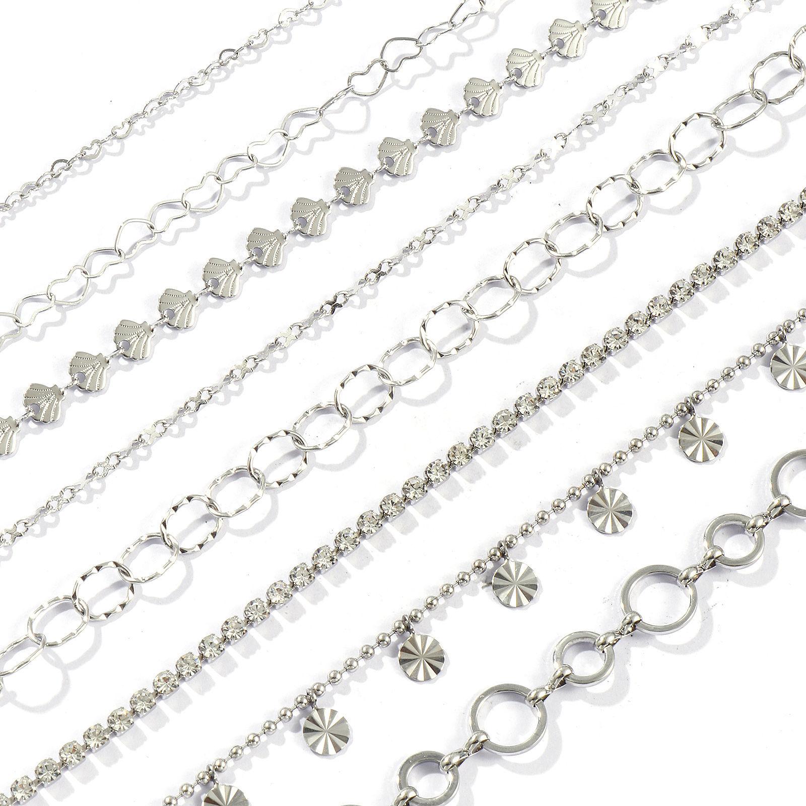 Image de 10 M Chaînes Accessoires pour la Fabrication de Bijoux Faits à la Main en 304 Acier Inoxydable Respectueux de la Nature Argent Mat
