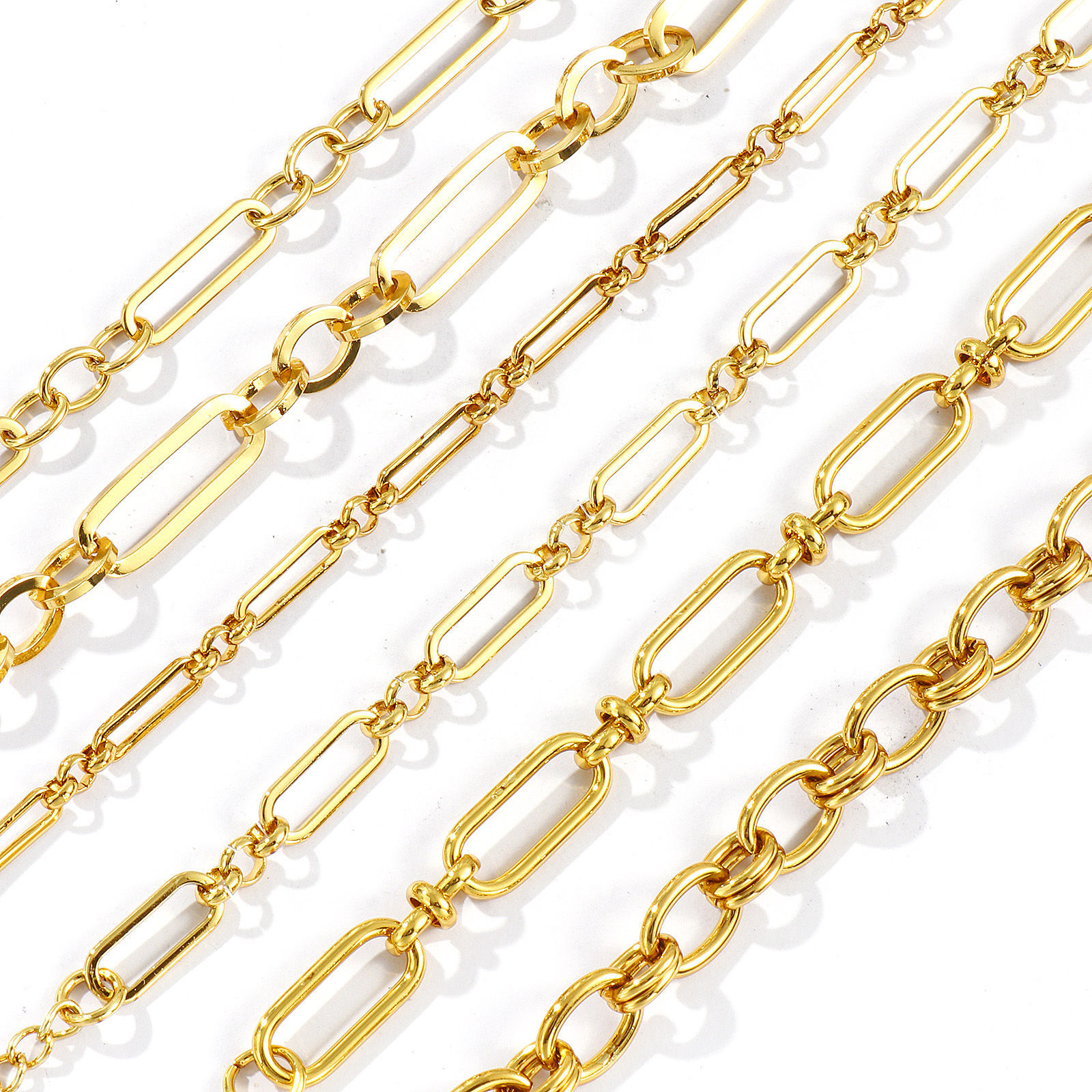 Bild von Großhandel Handgefertigte Gliederkette Armband, 18K Vergoldet 304 Edelstahl, Unisex Umweltfreundlich Stilvoll Minimalistisch Geschenk Schmuckbedarf 17cm lang