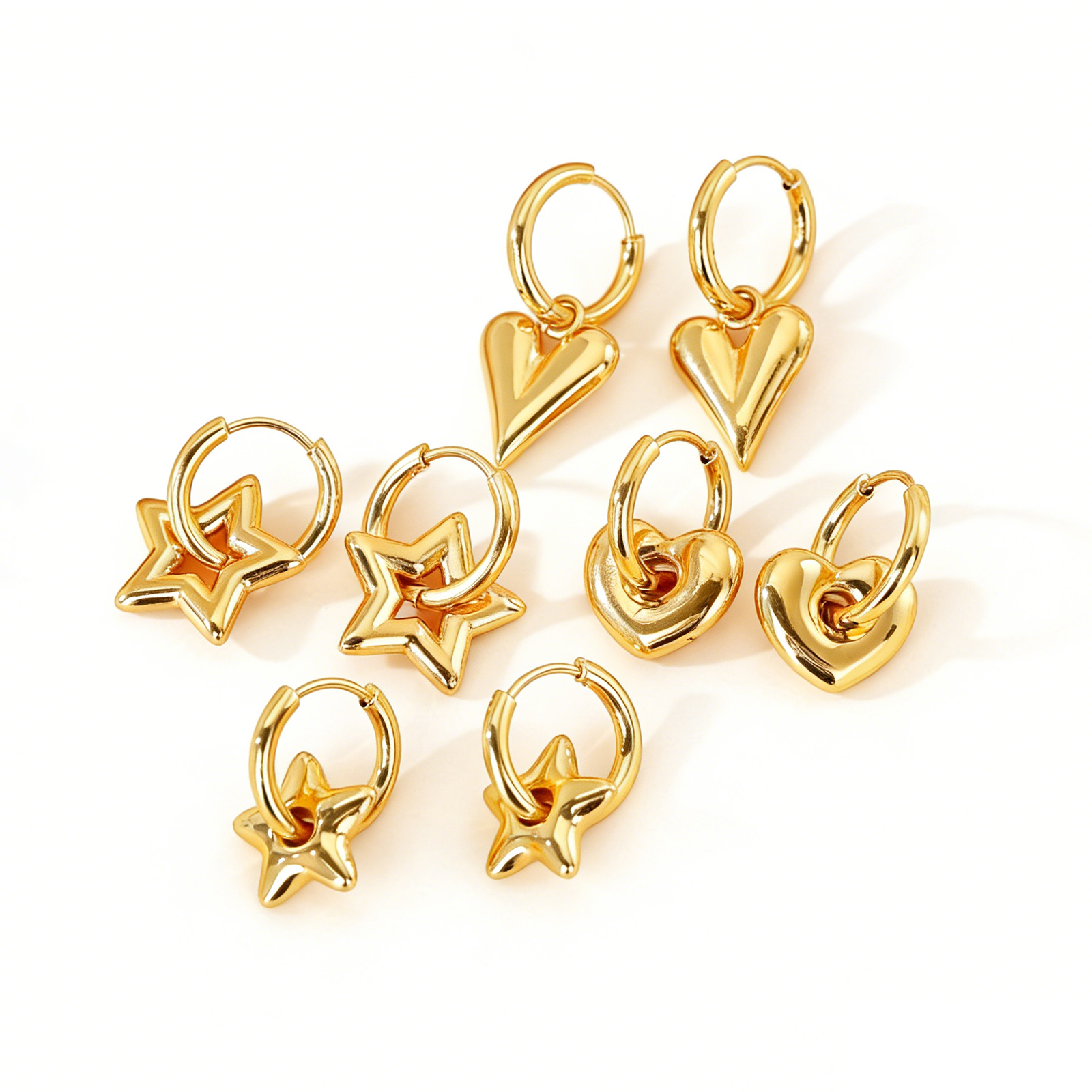 Bild von Großhandel Stilvoll Elegant Eng anliegende Hoop-Ohrringe, 304 Edelstahl, Frauen Umweltfreundlich Geschenk Schmuckbedarf 10mm D.