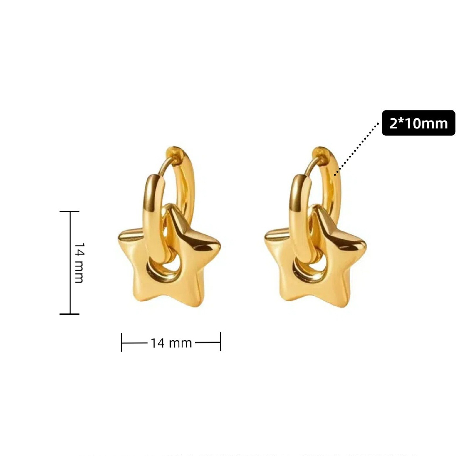 Bild von Großhandel Stilvoll Elegant Eng anliegende Hoop-Ohrringe, 304 Edelstahl, Frauen Umweltfreundlich Geschenk Schmuckbedarf 10mm D.