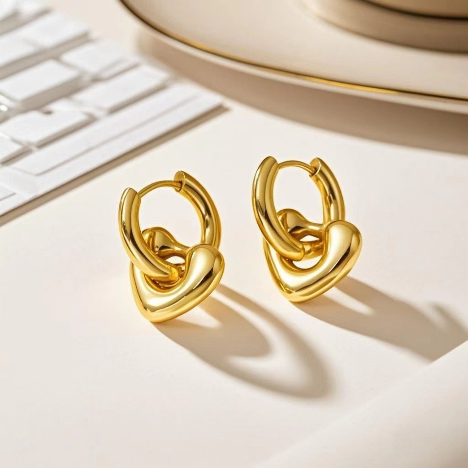 Bild von Großhandel Stilvoll Elegant Eng anliegende Hoop-Ohrringe, 304 Edelstahl, Frauen Umweltfreundlich Geschenk Schmuckbedarf 10mm D.