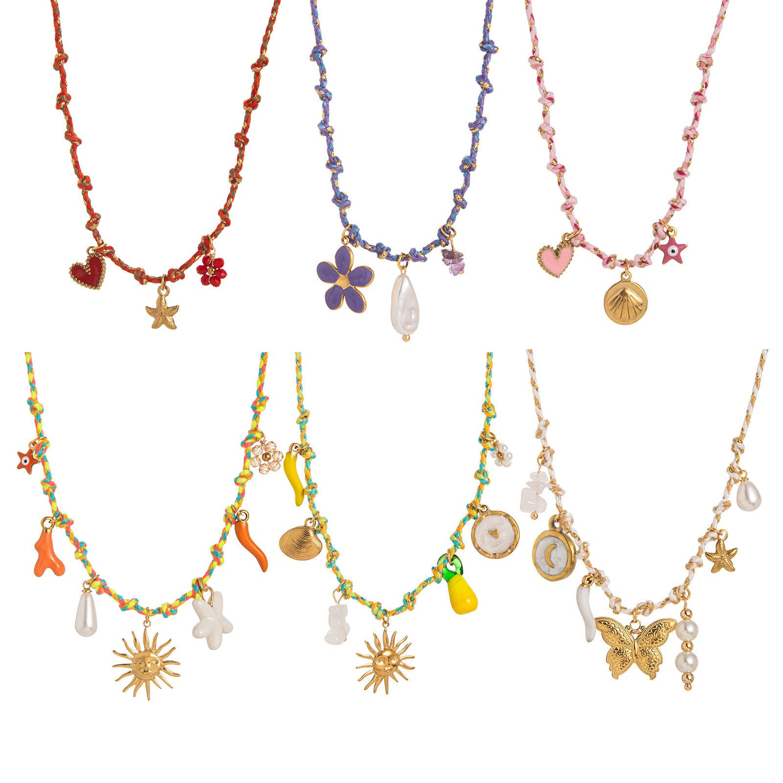 Imagen de Collar de Estación Al Por Mayor, Chapado en Oro de 18K 304 Acero Inoxidable Braiding, Mujeres PVD Ecológico Exquisito Elegante Regalo Joyería Para Minorista, 40cm + 5cm longitud, 1 Unidad