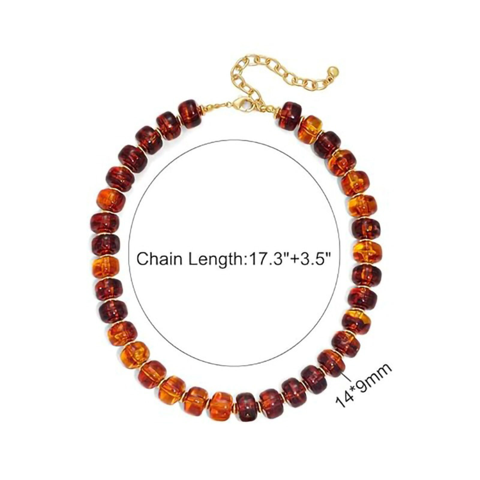 Imagen de Ábaco Multicolor Con Cuentas Collar & Pulsera Al Por Mayor, Cadenas de Curb Chapado en Oro Acero Inoxidable & Resina, Mujeres Hipoalergénico Bohemia Estilo Étnico Regalo Joyería Para Minorista, 1 Unidad