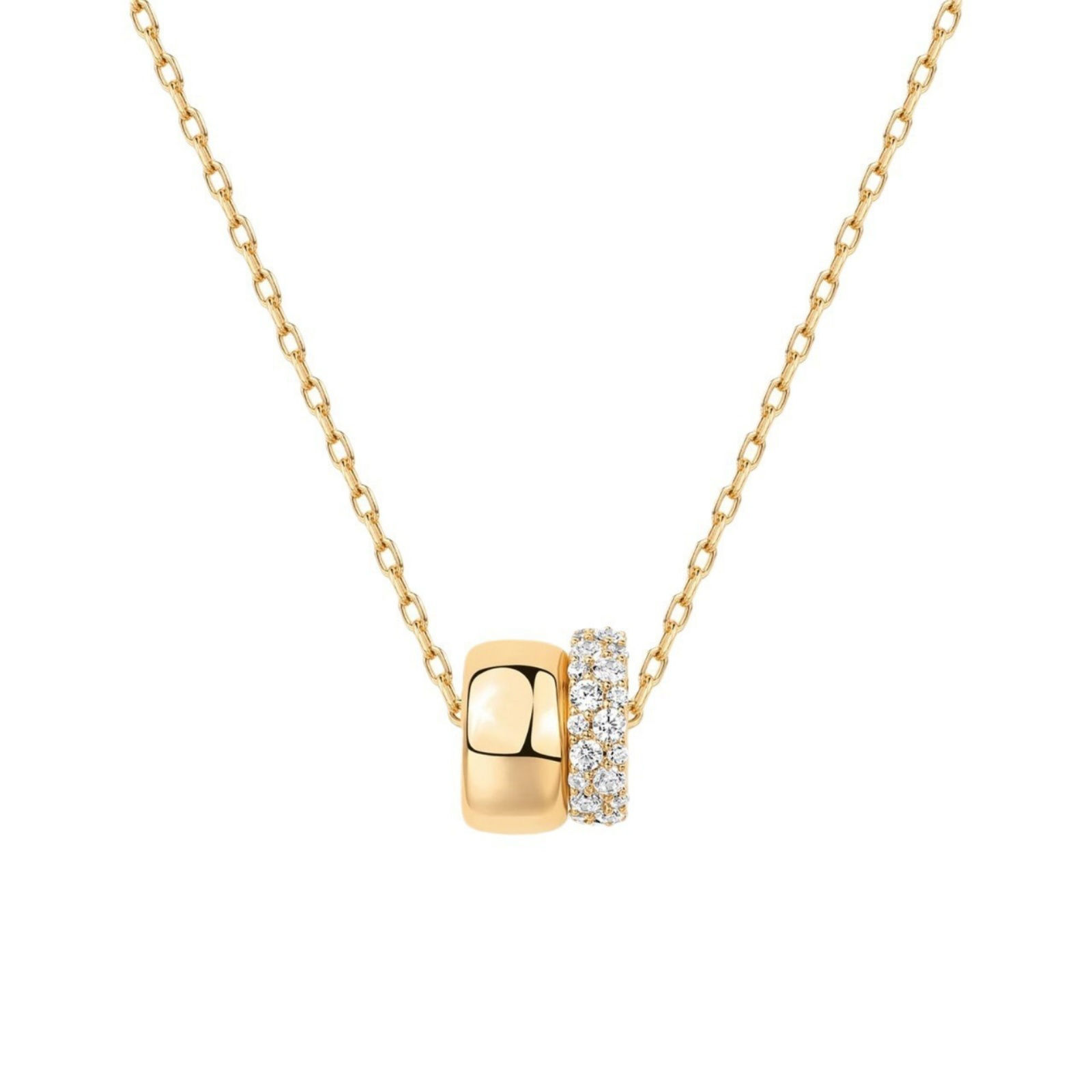 Picture of Wholesale Clear Cubic Zirconia Pendant Charm Necklace, Multicolor Brass Link Cable Chain, Women's Simple Ins Style Gift Jewelry For Retailer, 40cm(15.7") + 5cm(2") long