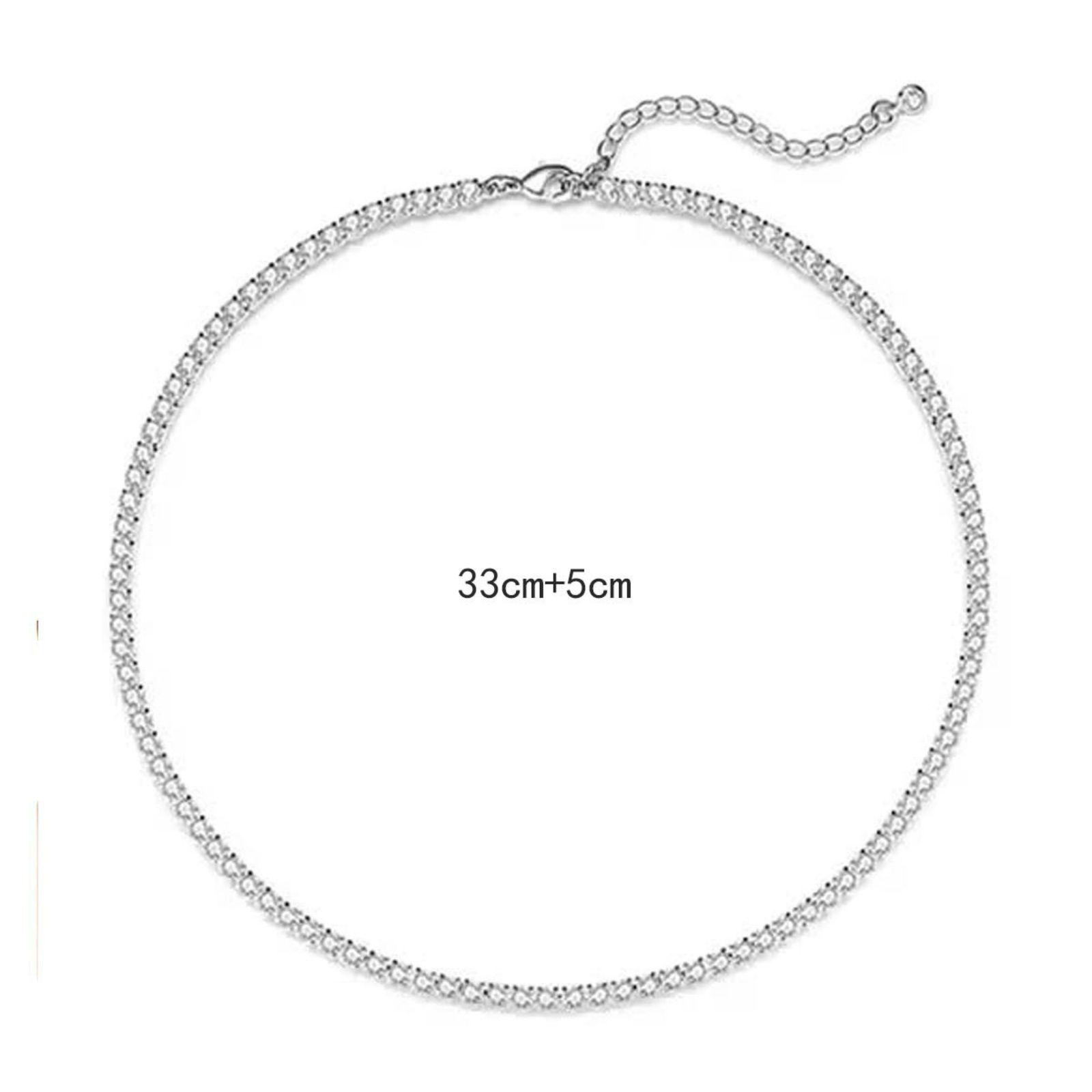 Picture of Wholesale Clear Cubic Zirconia Choker Necklace, Multicolor Brass Women's Simple Stylish Gift Jewelry For Retailer, 38cm(15") + 5cm(2") long