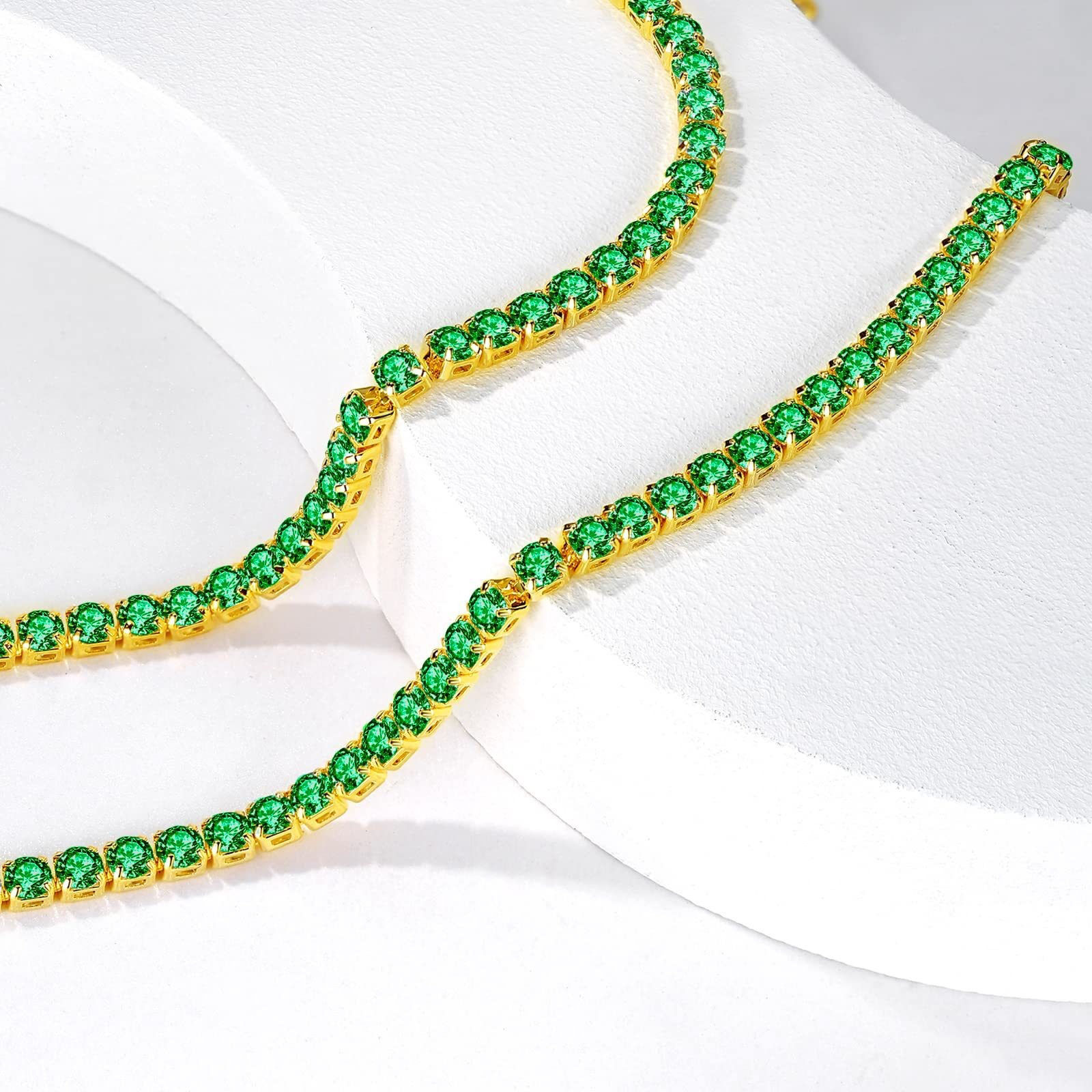 Picture of Wholesale Clear Cubic Zirconia Choker Necklace, Multicolor Brass Women's Simple Stylish Gift Jewelry For Retailer, 38cm(15") + 5cm(2") long