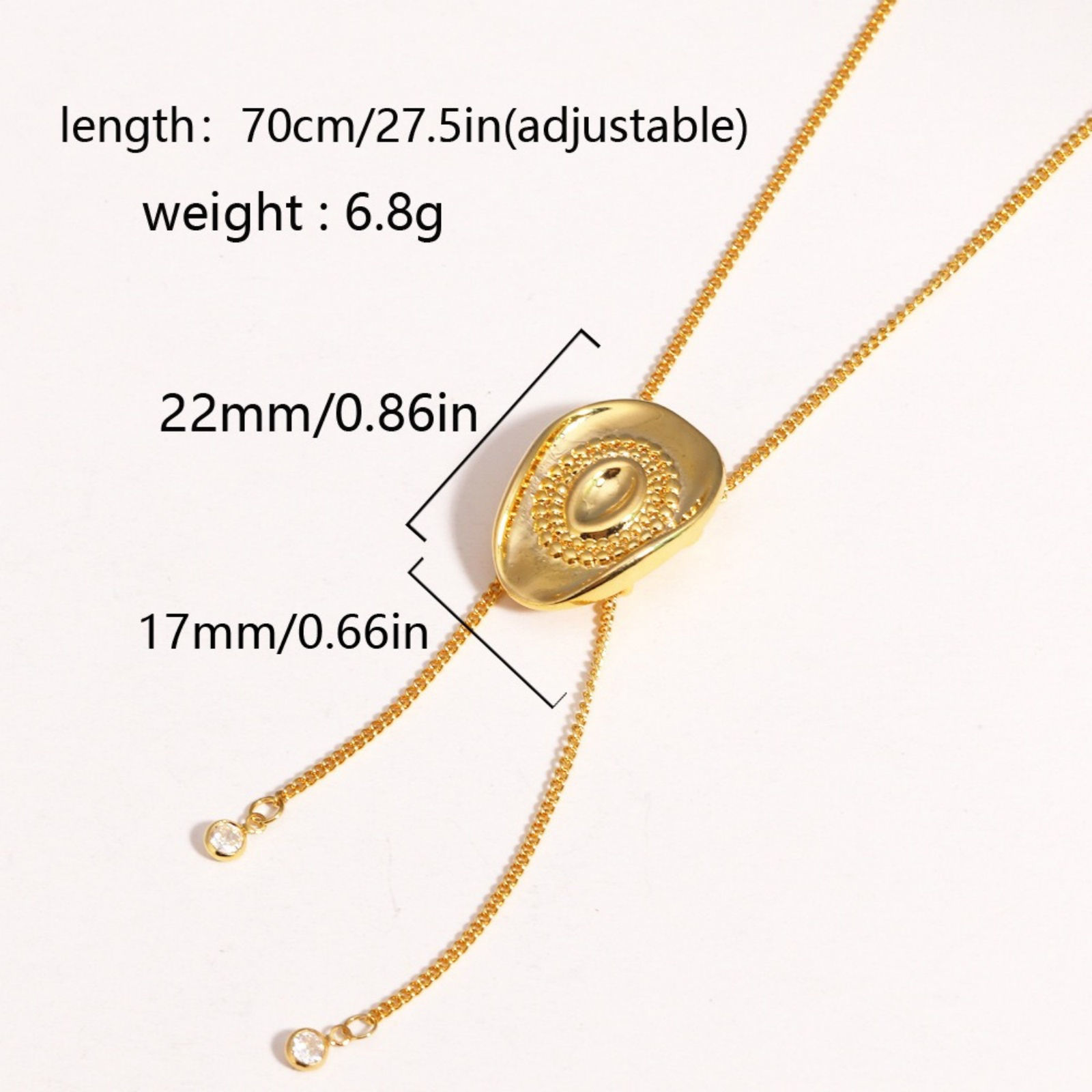 Picture of Wholesale Hat Clear Rhinestone Bolo Tie Necklace, Multicolor Brass Women's West Cowboy Stylish Gift Jewelry For Retailer, 70cm(27.6") long, 1 Piece