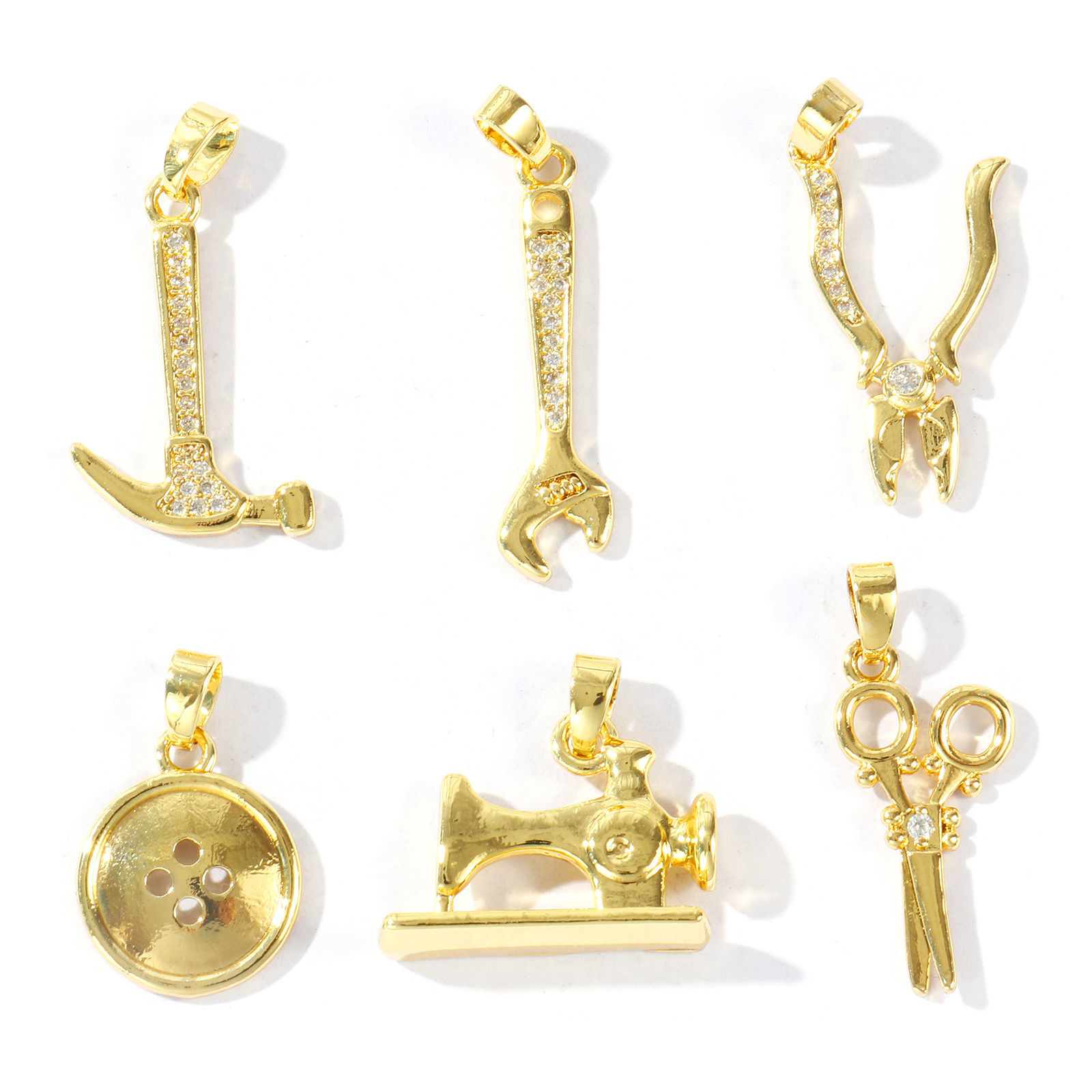 Immagine di 2 Pz Ecologico Ottone Ciondoli Pendenti All'Ingrosso 18K Vero Oro Placcato