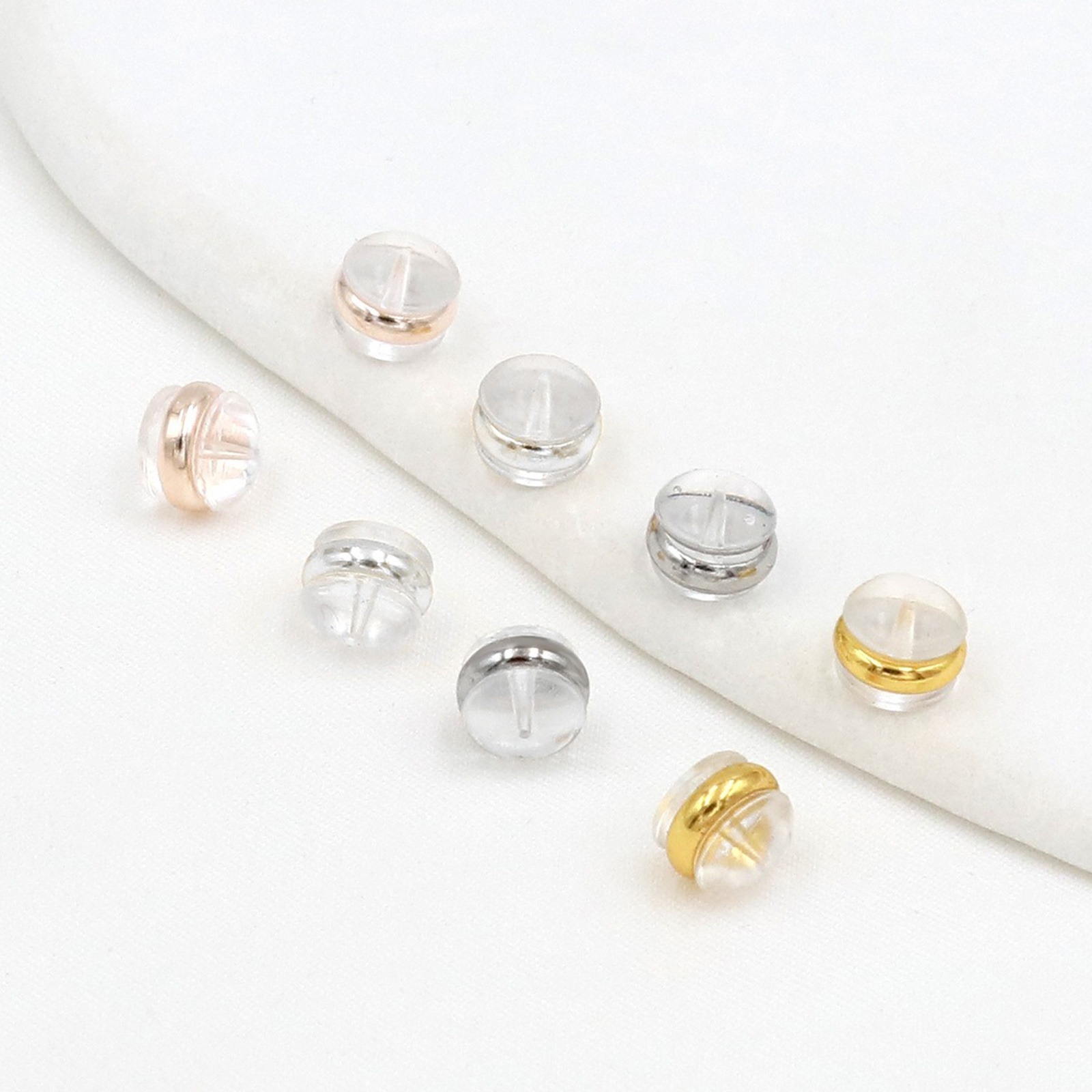 Picture of Brass & Silicone Ear Nuts Post Stopper Earring Findings Wholesale Multicolor