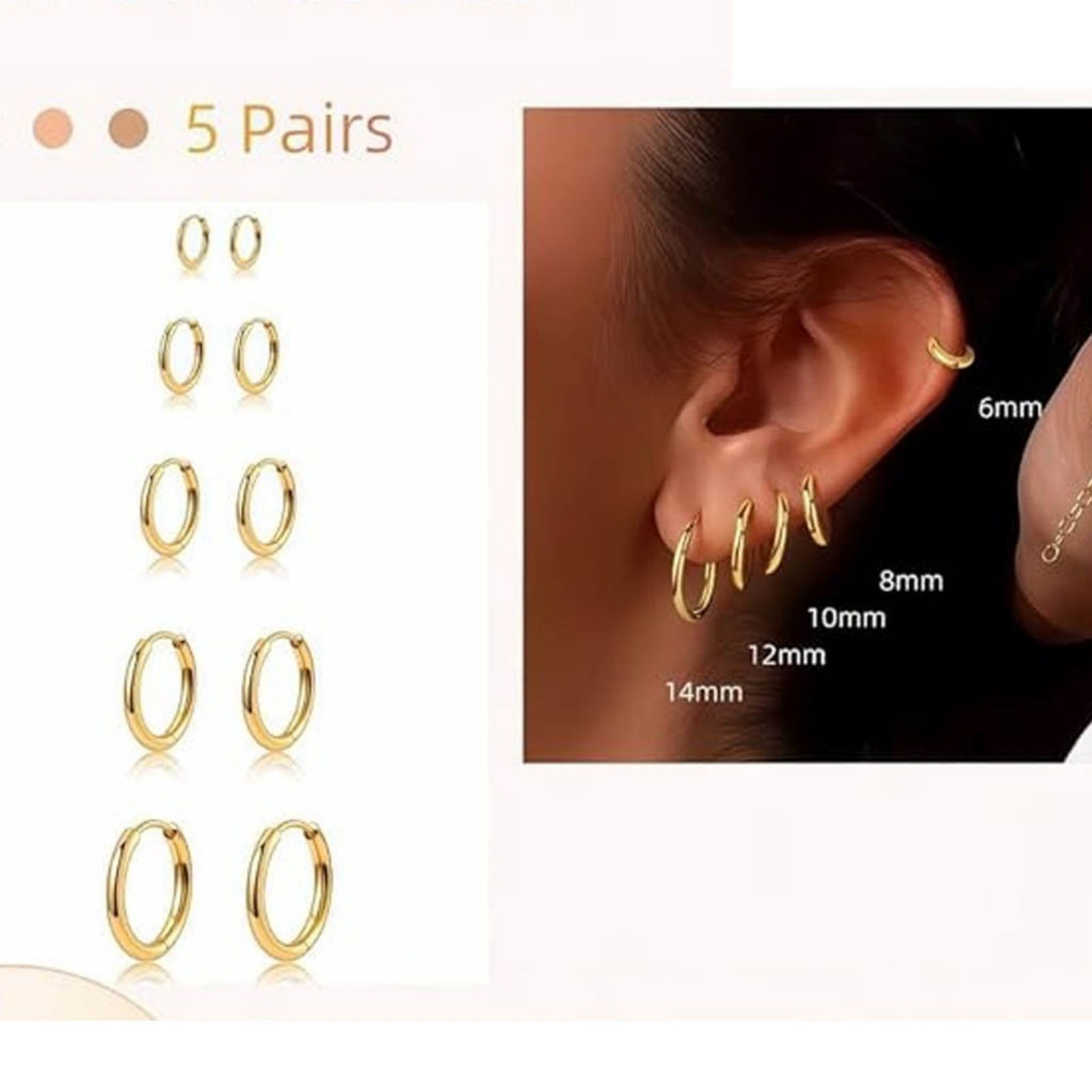 Picture of Wholesale Simple Stylish Huggie Hoop Earrings, Round Smooth Blank Multicolor 304 Stainless Steel, Unisex Gift Jewelry Supply